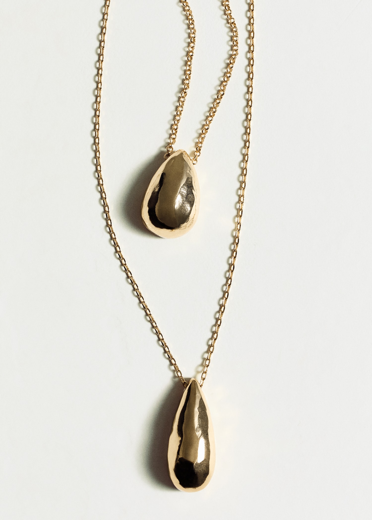 Double drop Pendant Necklace Women MANGO Thailand double-drop-pendant-necklace-women-mango-thailand
