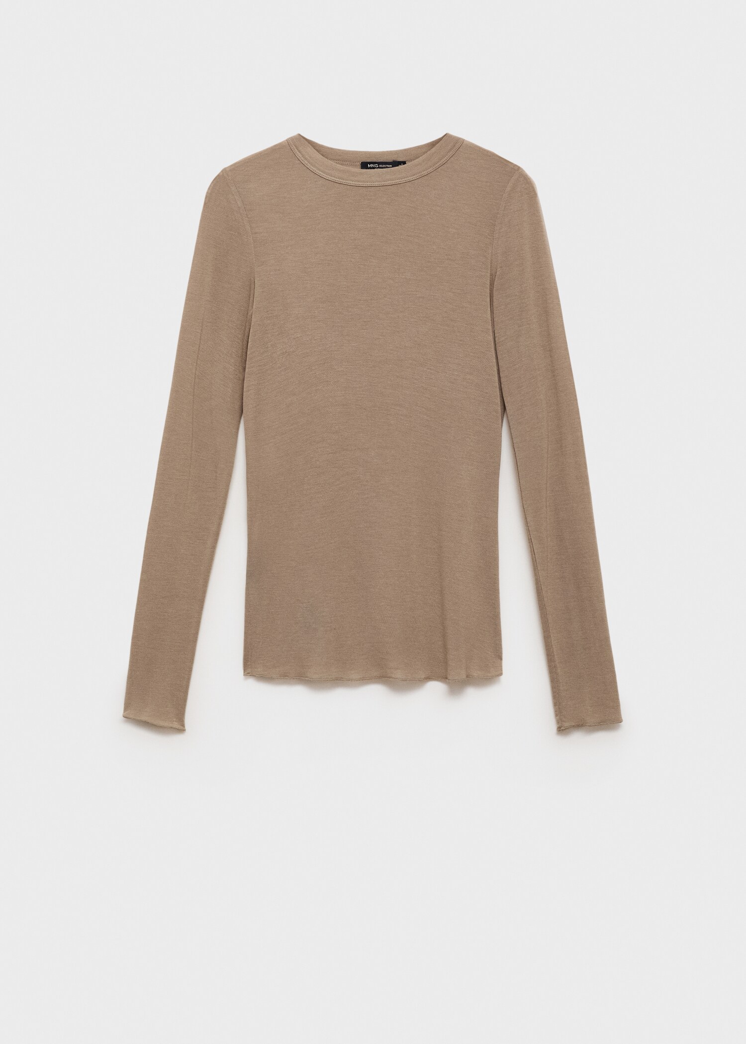 Long-sleeved wool-blend t-shirt - Article without model