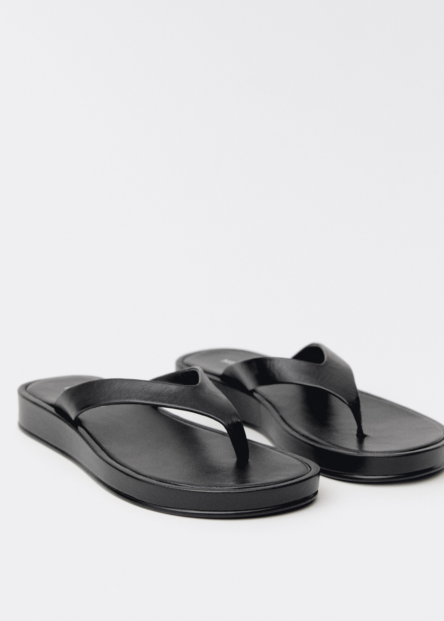 Leather straps sandals - Medium plane