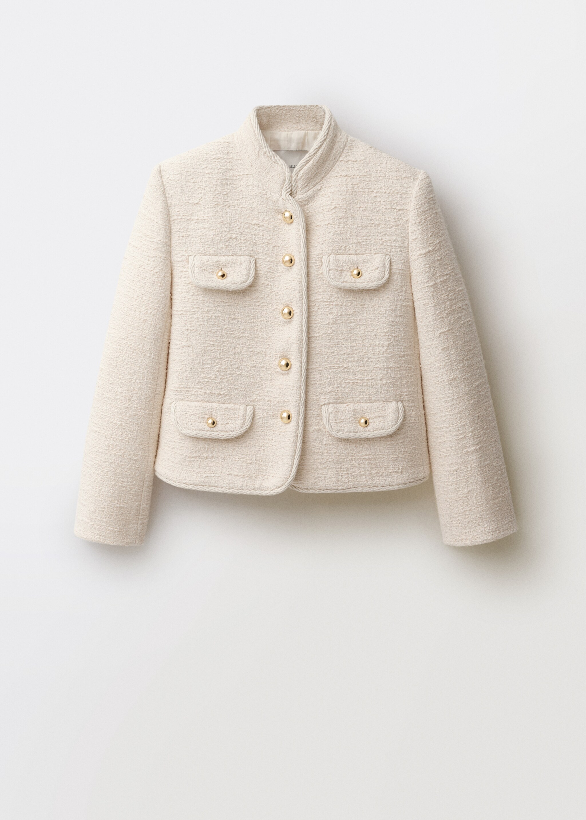 Tweed jacket with striped collar - Article without model