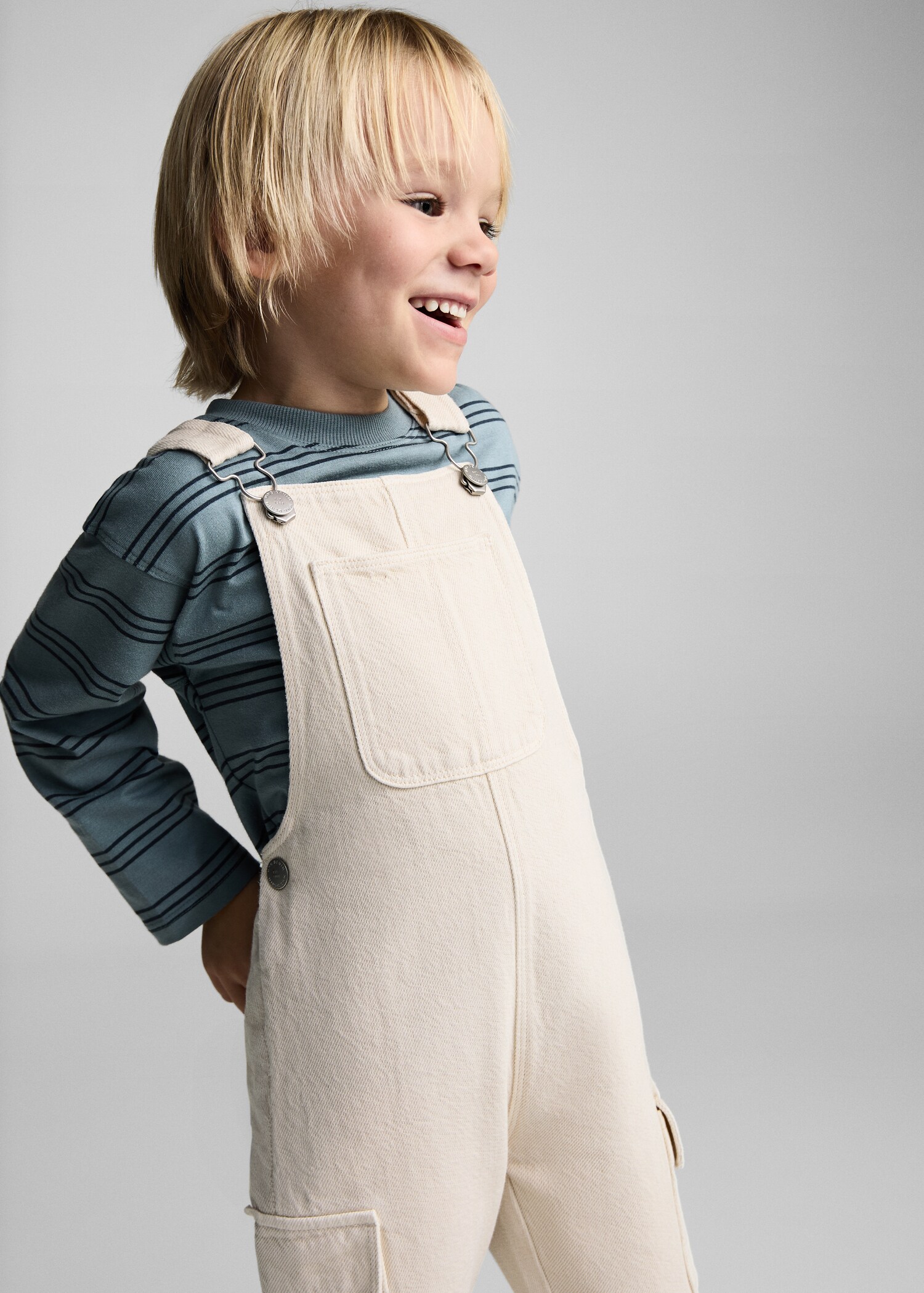 Long denim overalls with pocket - Medium plane