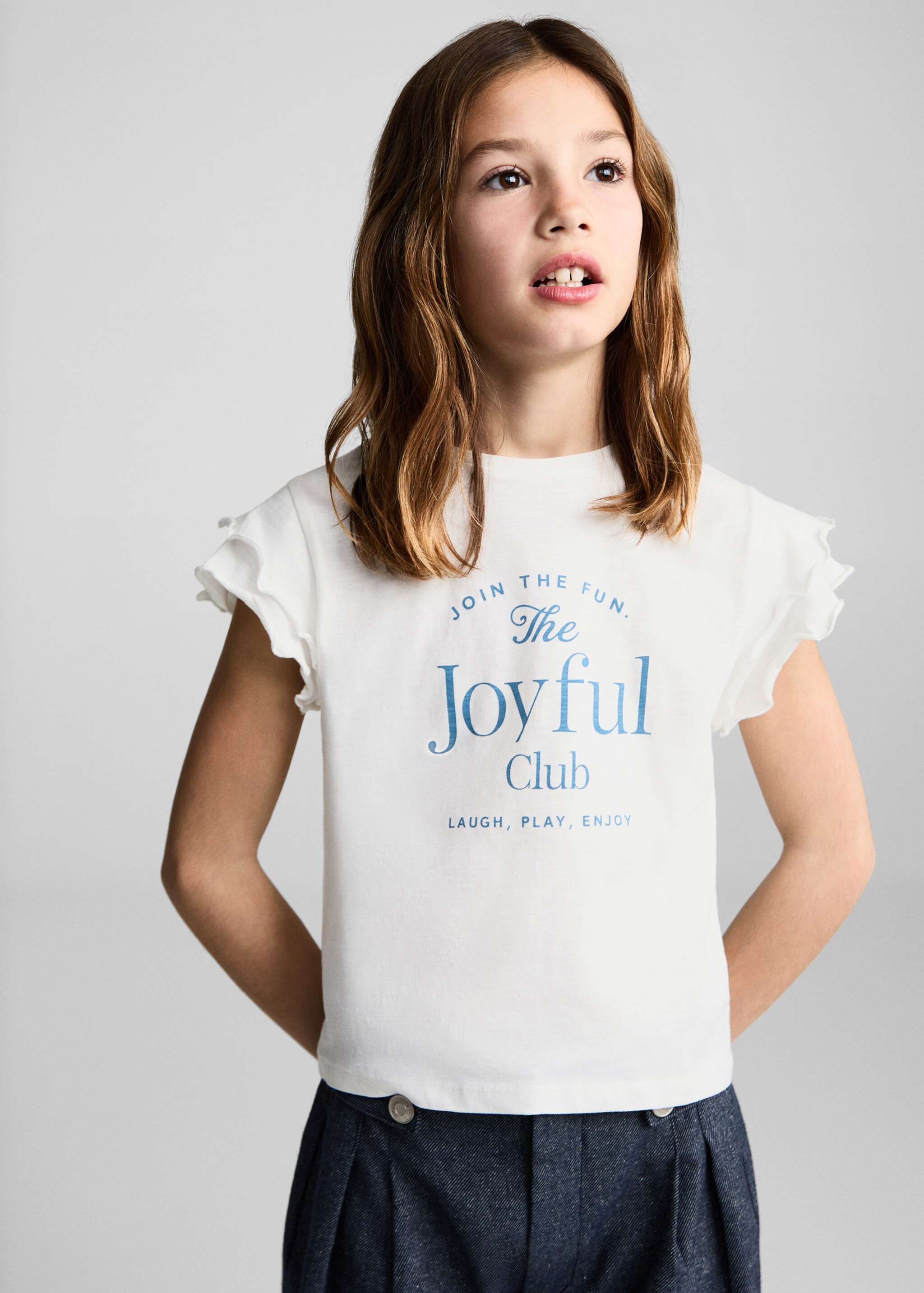 Camiseta estampada volantes - Plano medio