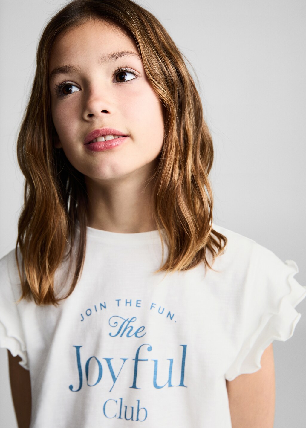 Ruffled printed t-shirt - Kids | MANGO USA Ruffled printed t-shirt - Kids | MANGO USA
