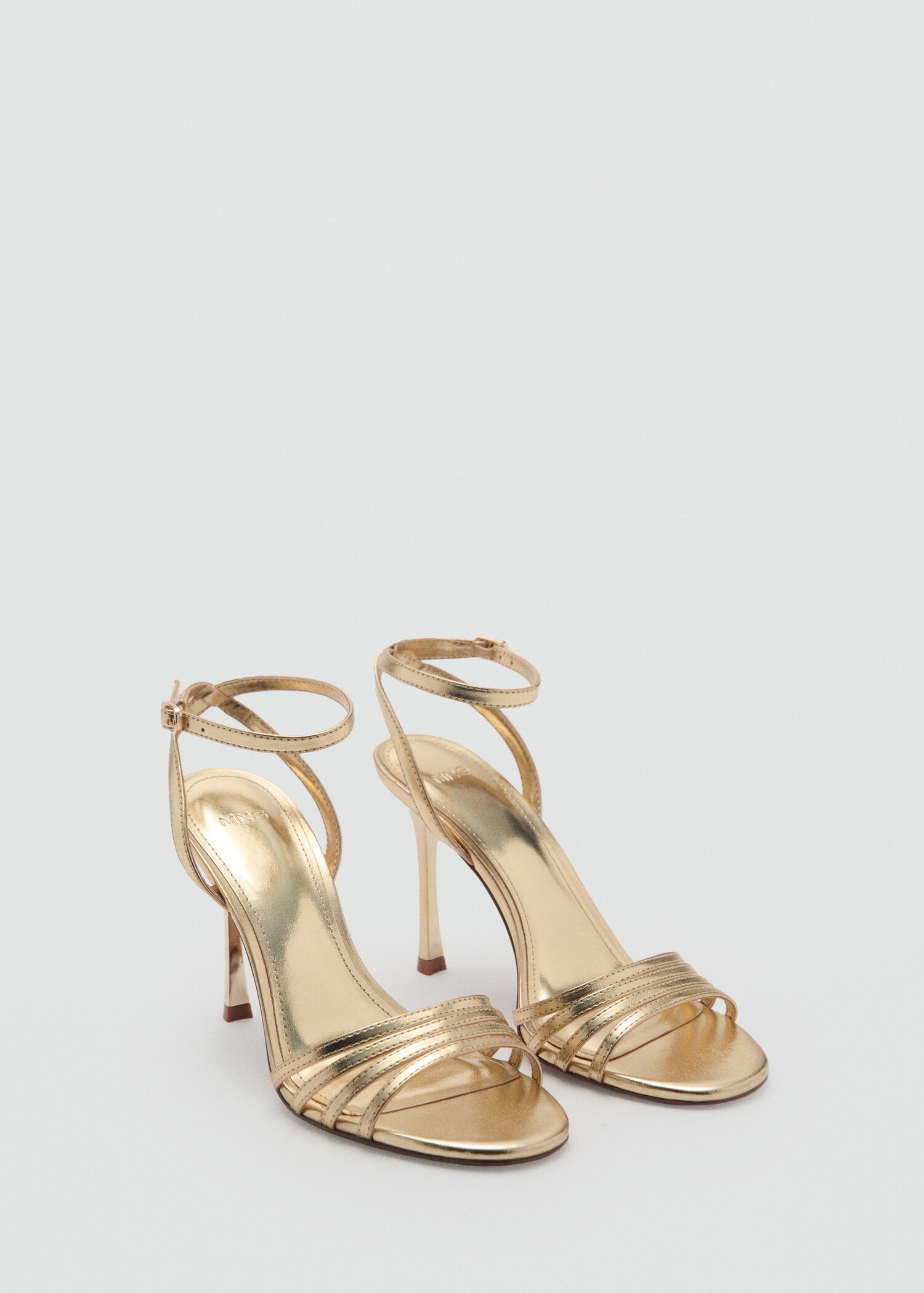 Combined-strap heeled sandals - Medium plane