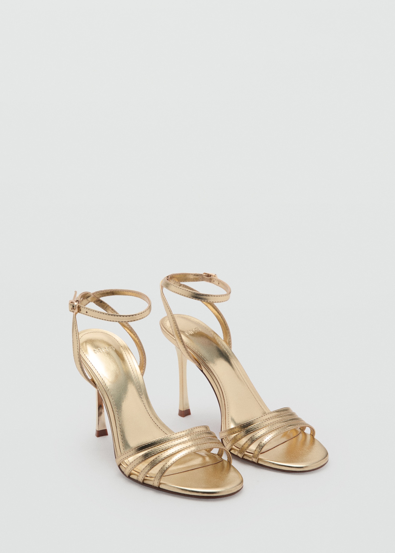 Combined-strap heeled sandals