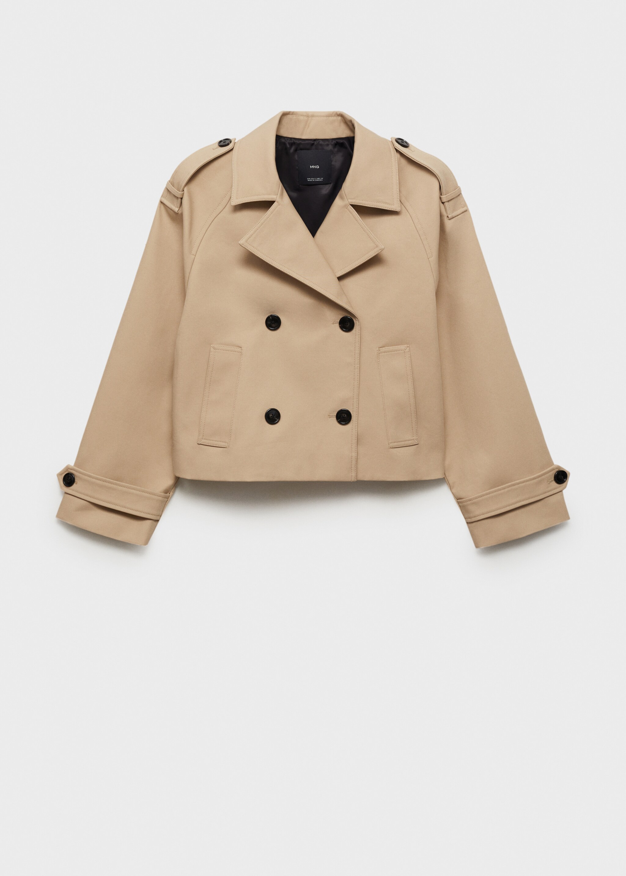Cotton double-breasted cropped trench coat - Article without model