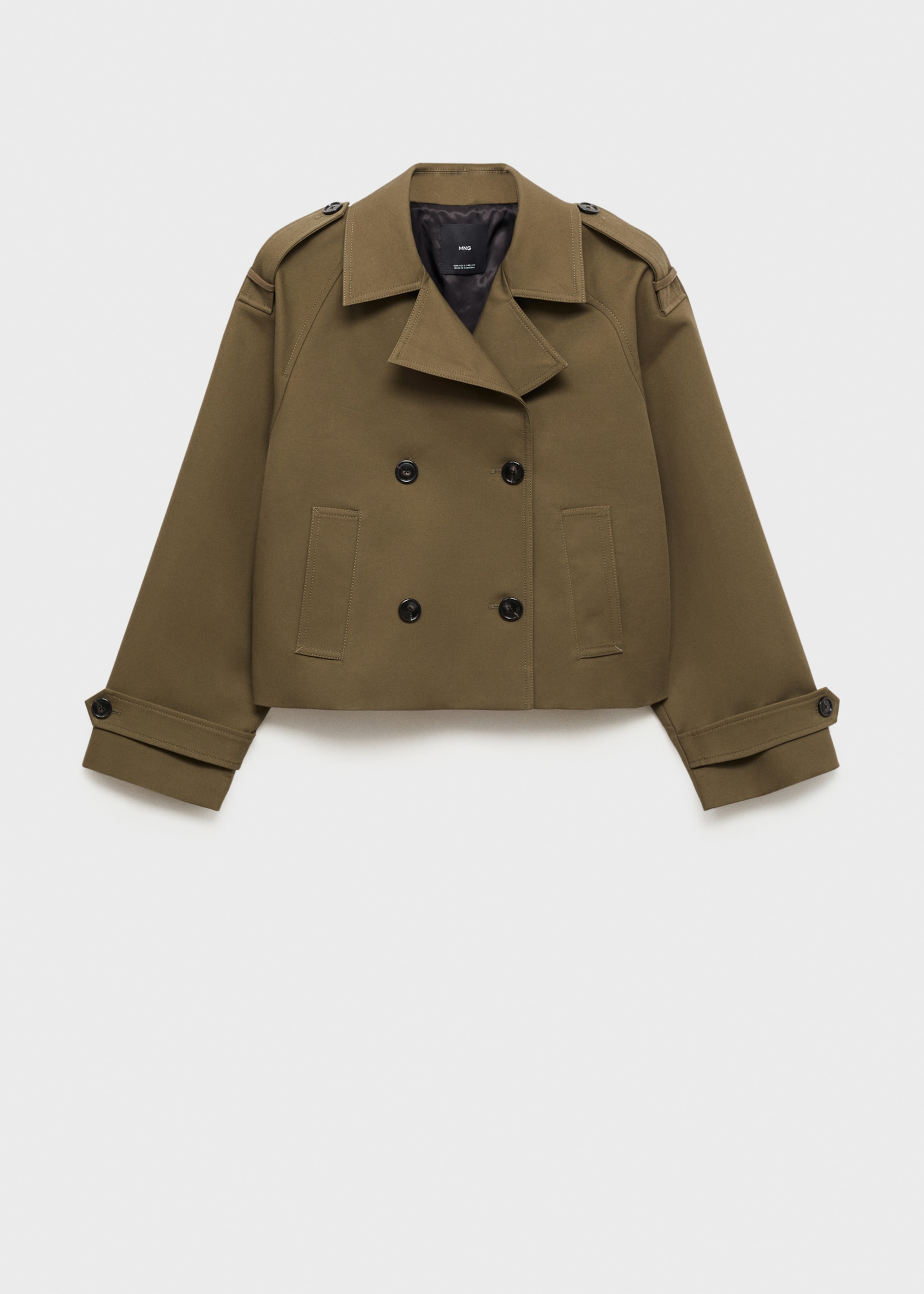 Cotton double-breasted cropped trench coat - Article without model