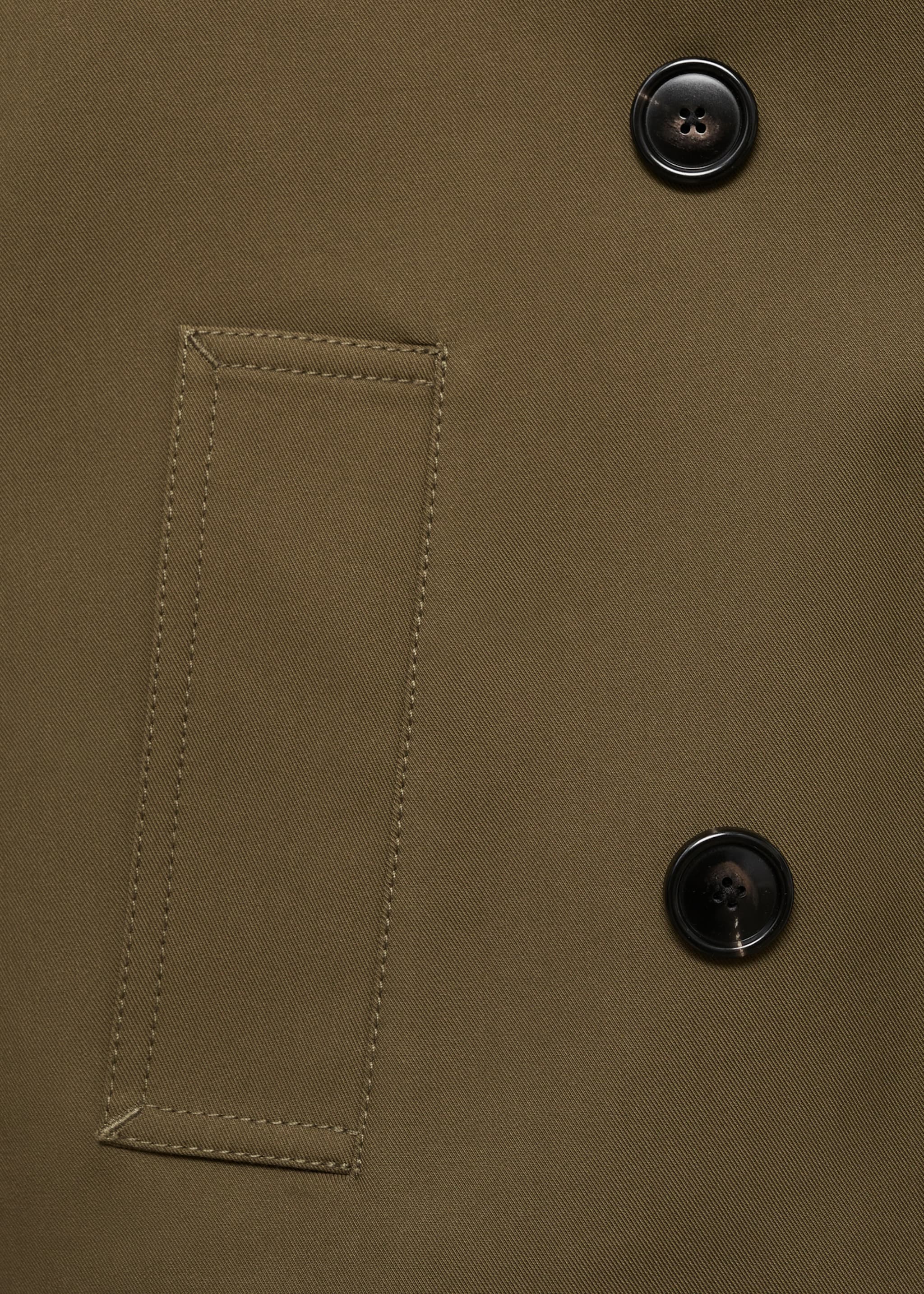 Cotton double-breasted cropped trench coat - Details of the article 0