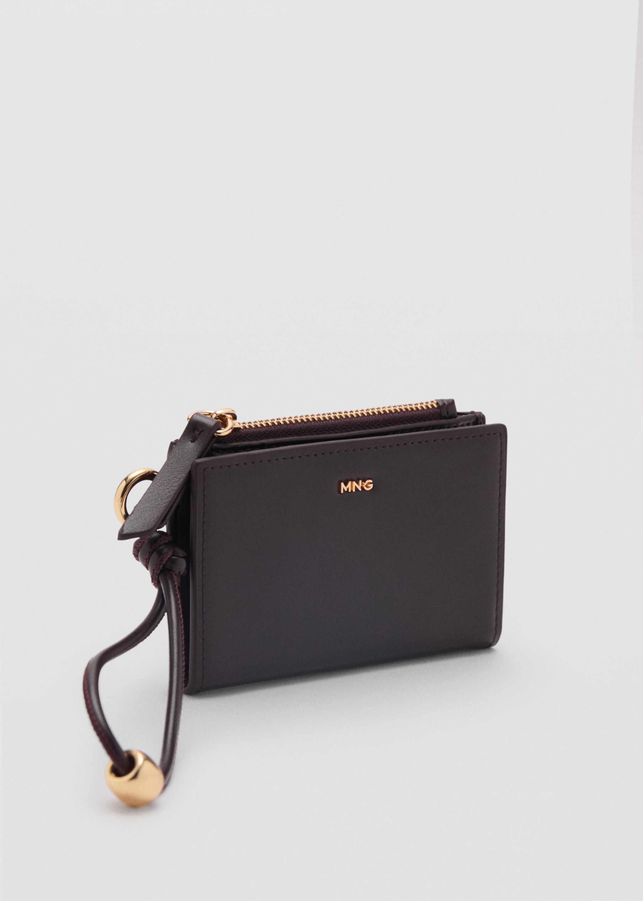 Leather-effect wallet with zip - Medium plane