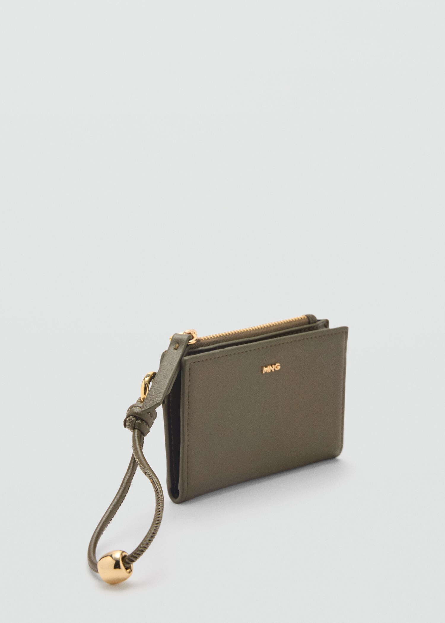 Leather-effect wallet with zip - Medium plane