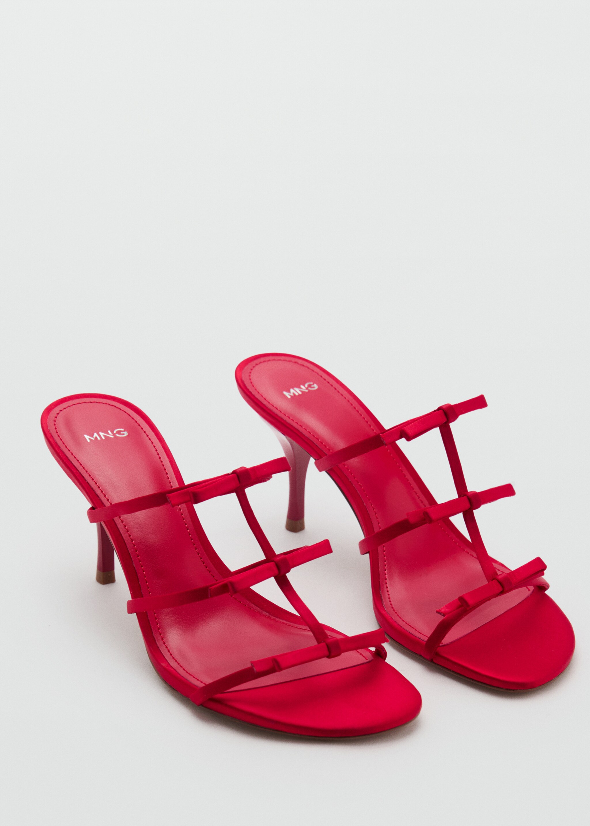 Strappy heeled sandals with bow detail - Medium plane