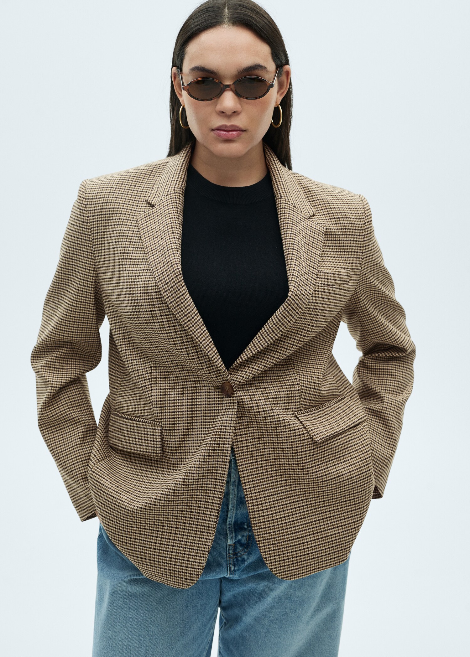 Straight-fit micro-houndstooth jacket - Details of the article 5