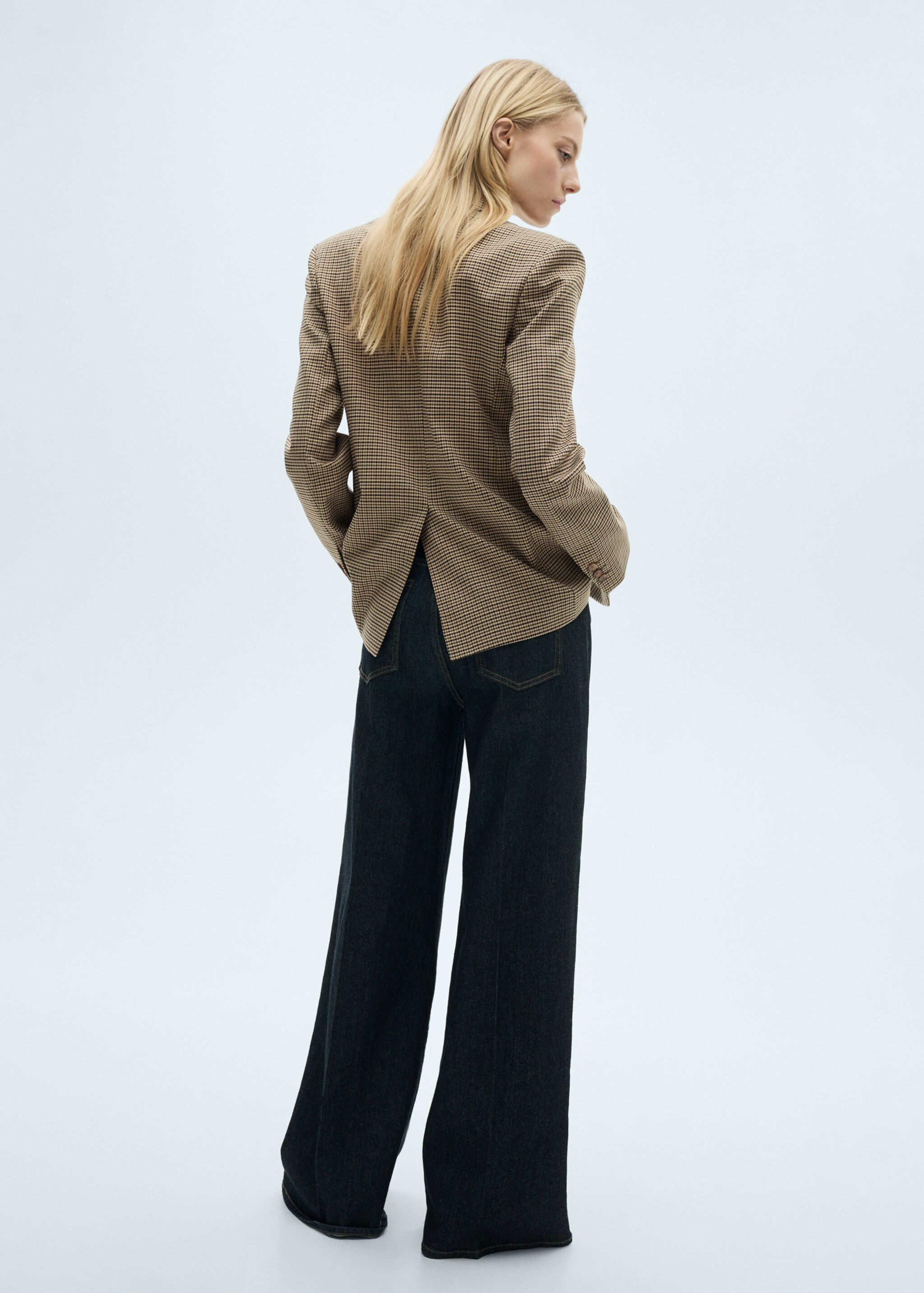 Straight-fit micro-houndstooth jacket - Reverse of the article