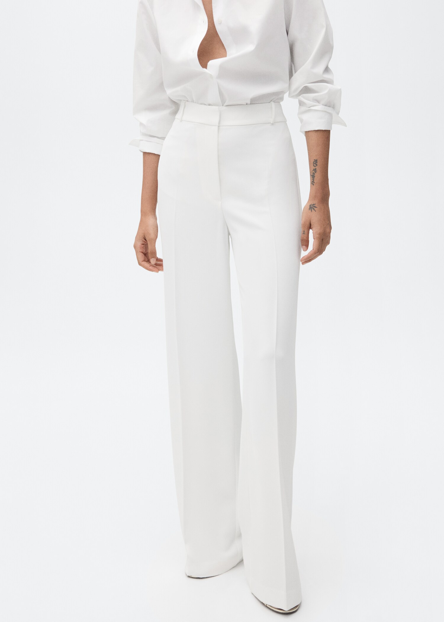 Wide-leg suit trousers - Medium plane