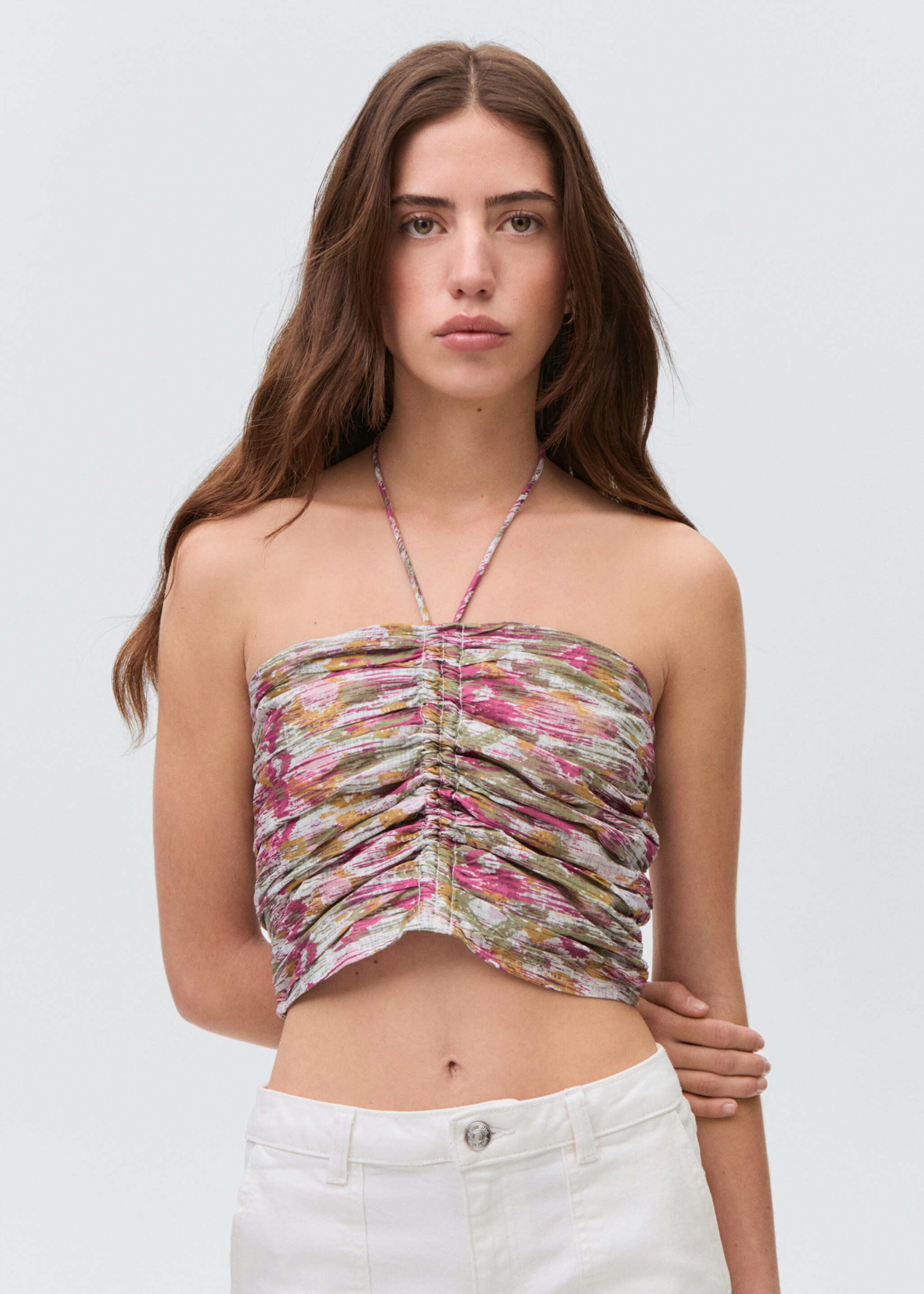 Ruched cotton top - Medium plane