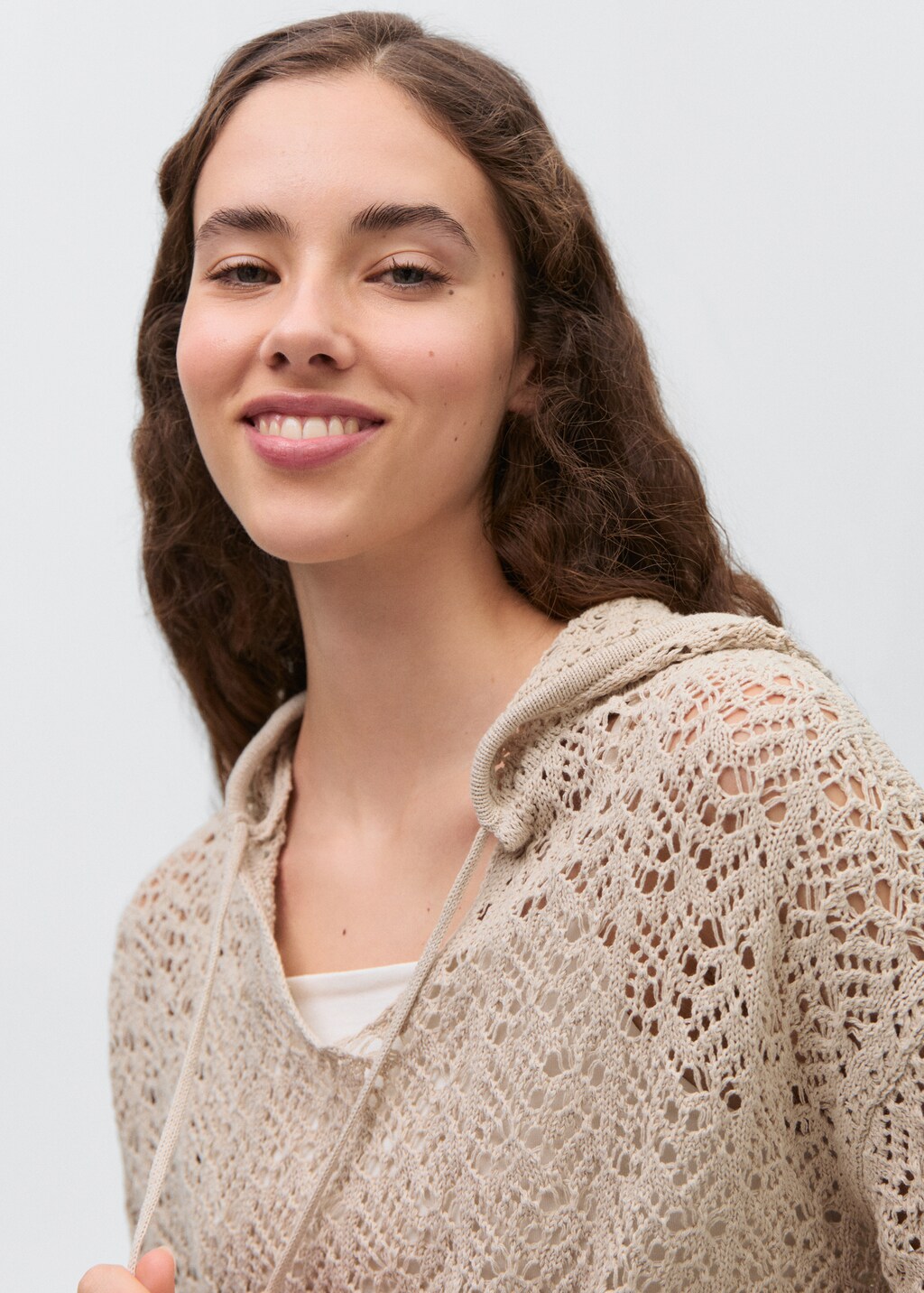 Openwork knit hoodie - Teen | MANGO USA Openwork knit hoodie - Teen | MANGO USA