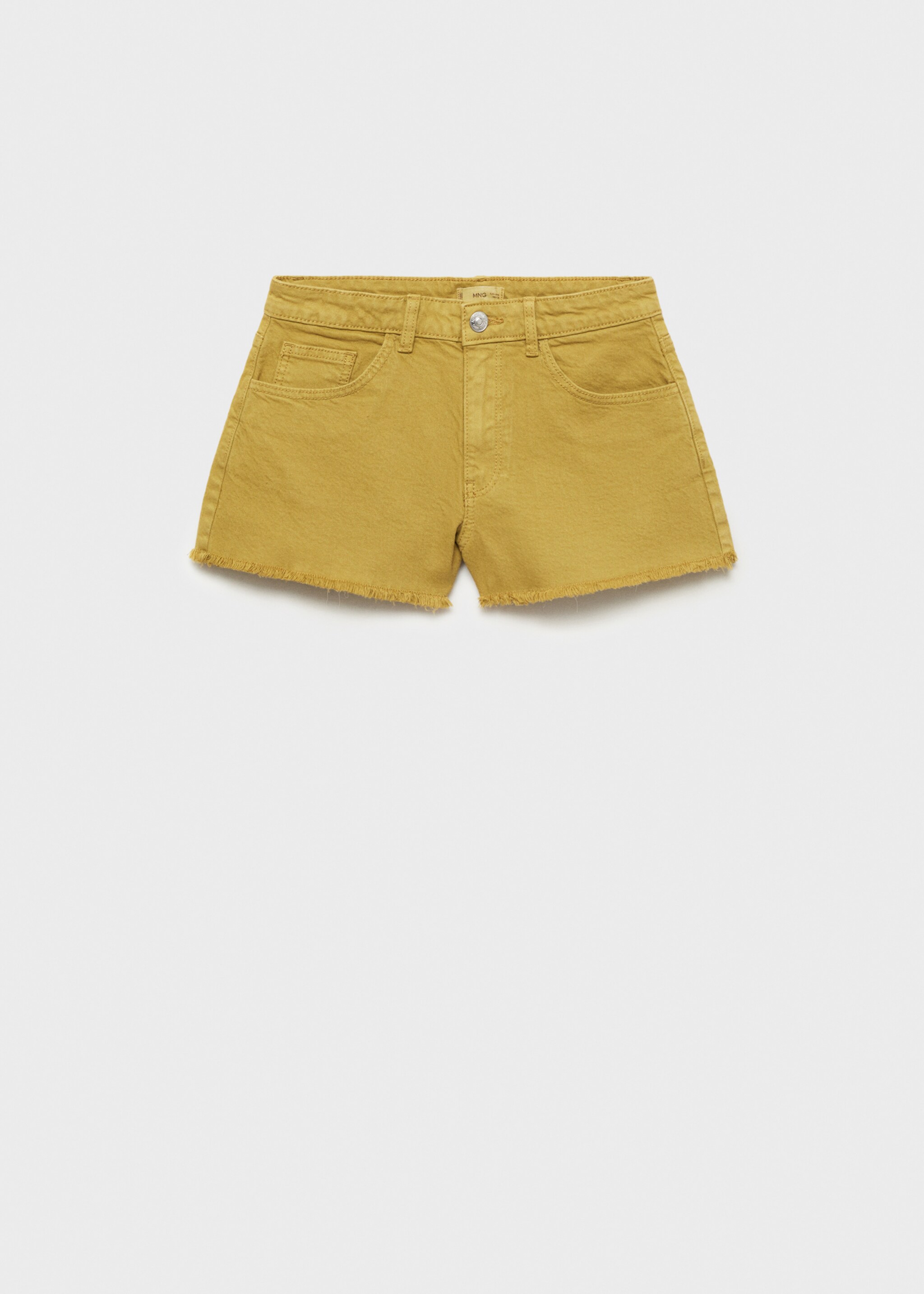 Denim shorts with frayed hem - Article without model