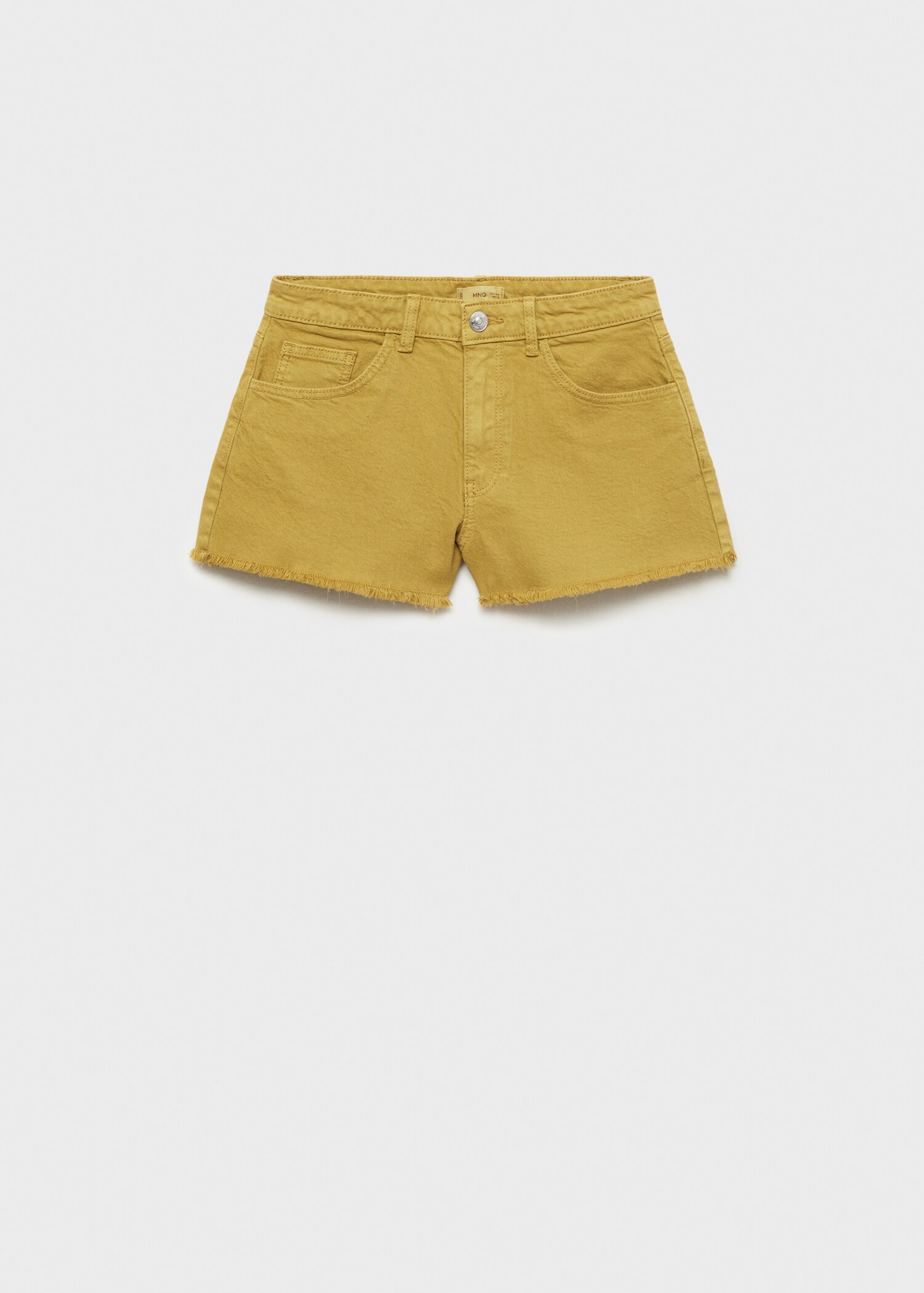 Denim shorts with frayed hem - Article without model