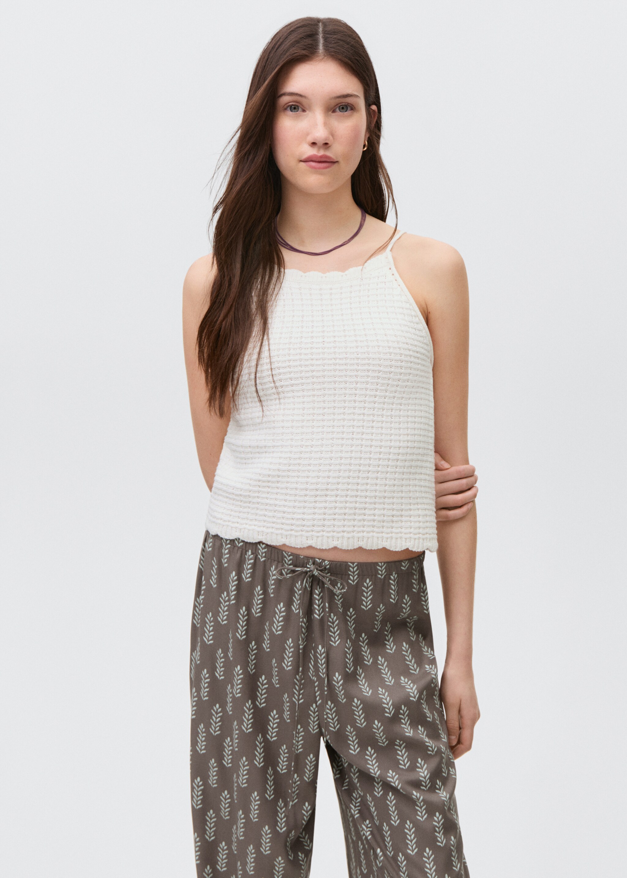 Printed straight trousers - Medium plane