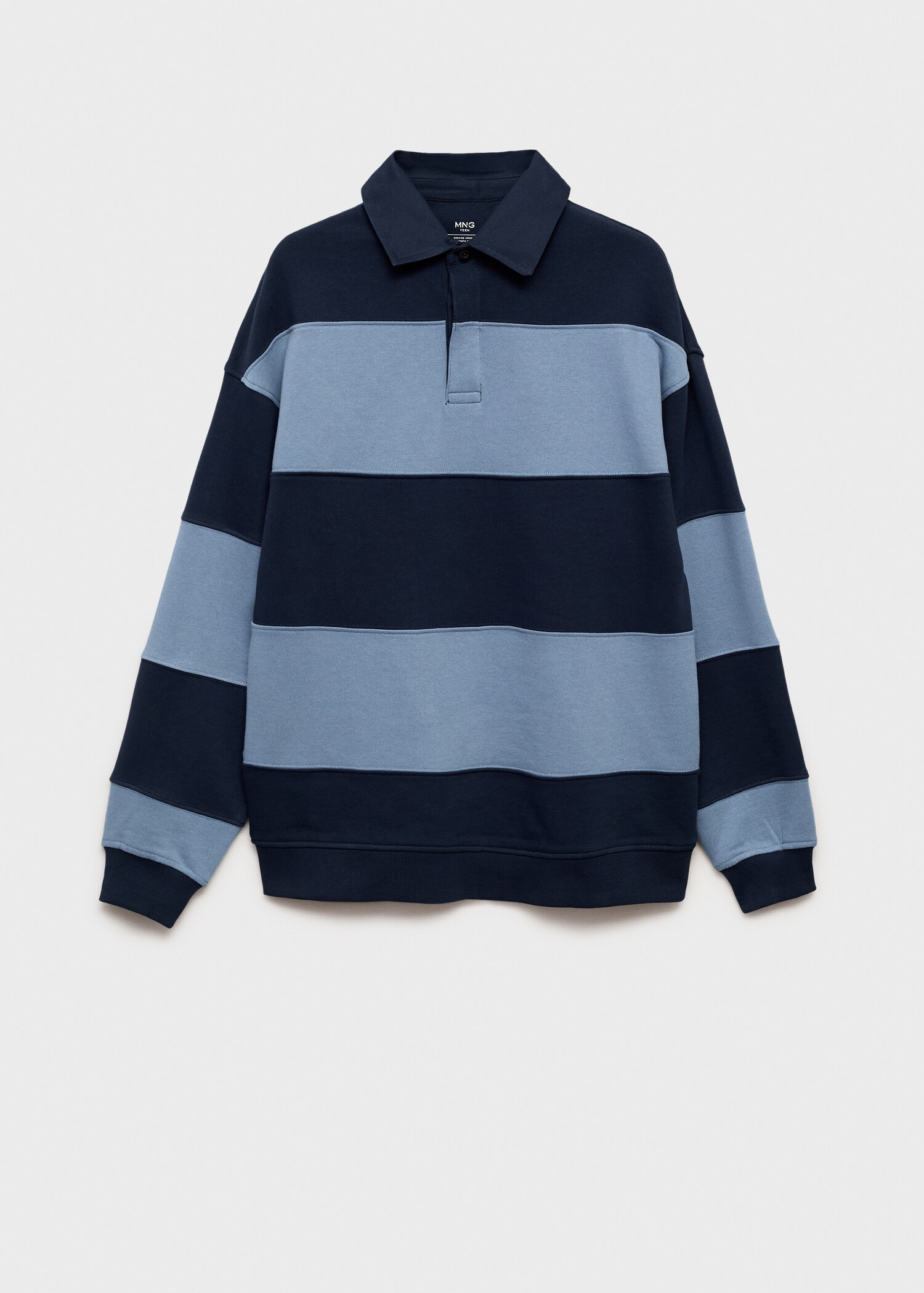 Striped polo-neck sweatshirt - Article without model
