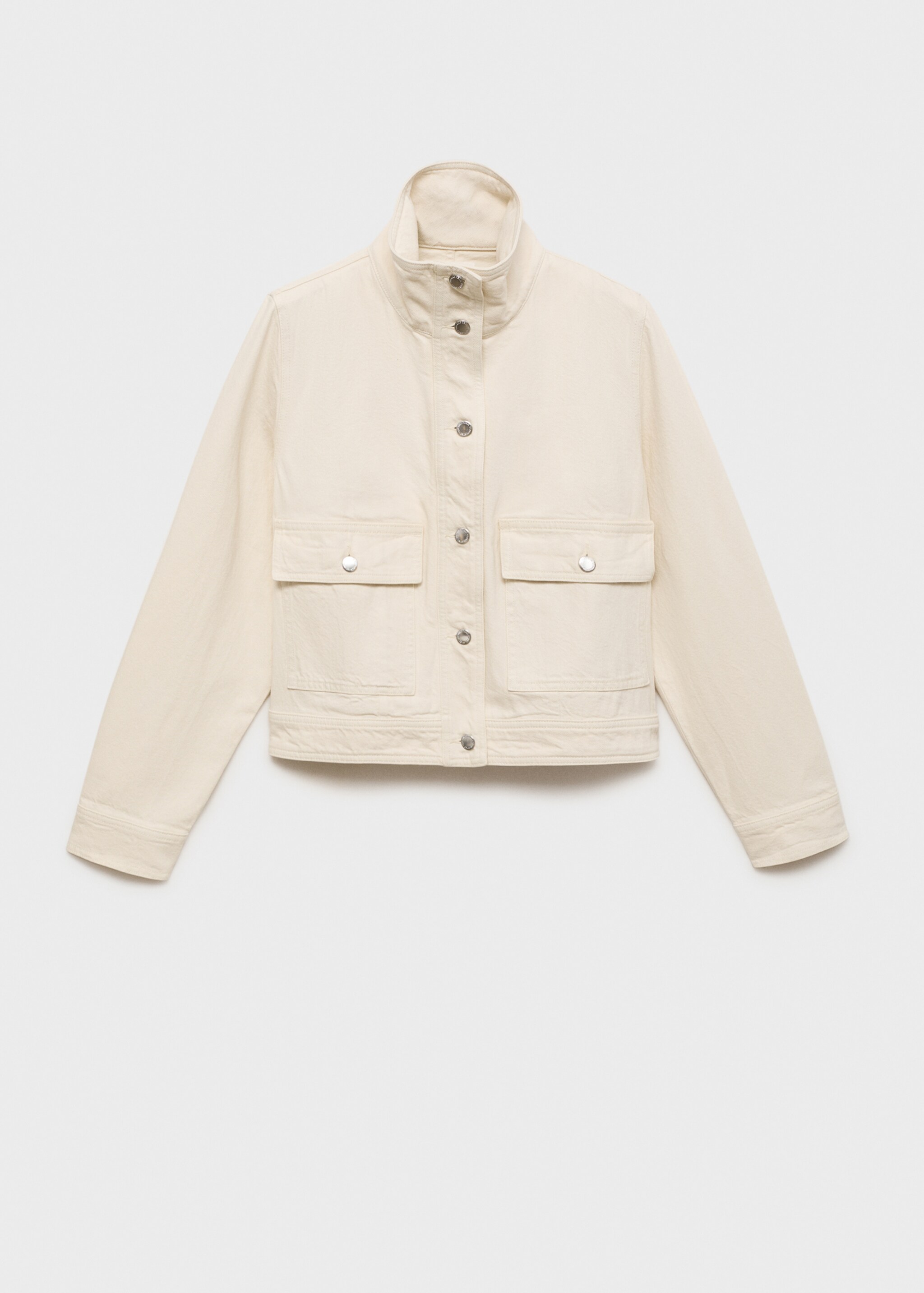 Cotton jacket with high collar and pockets - Article without model