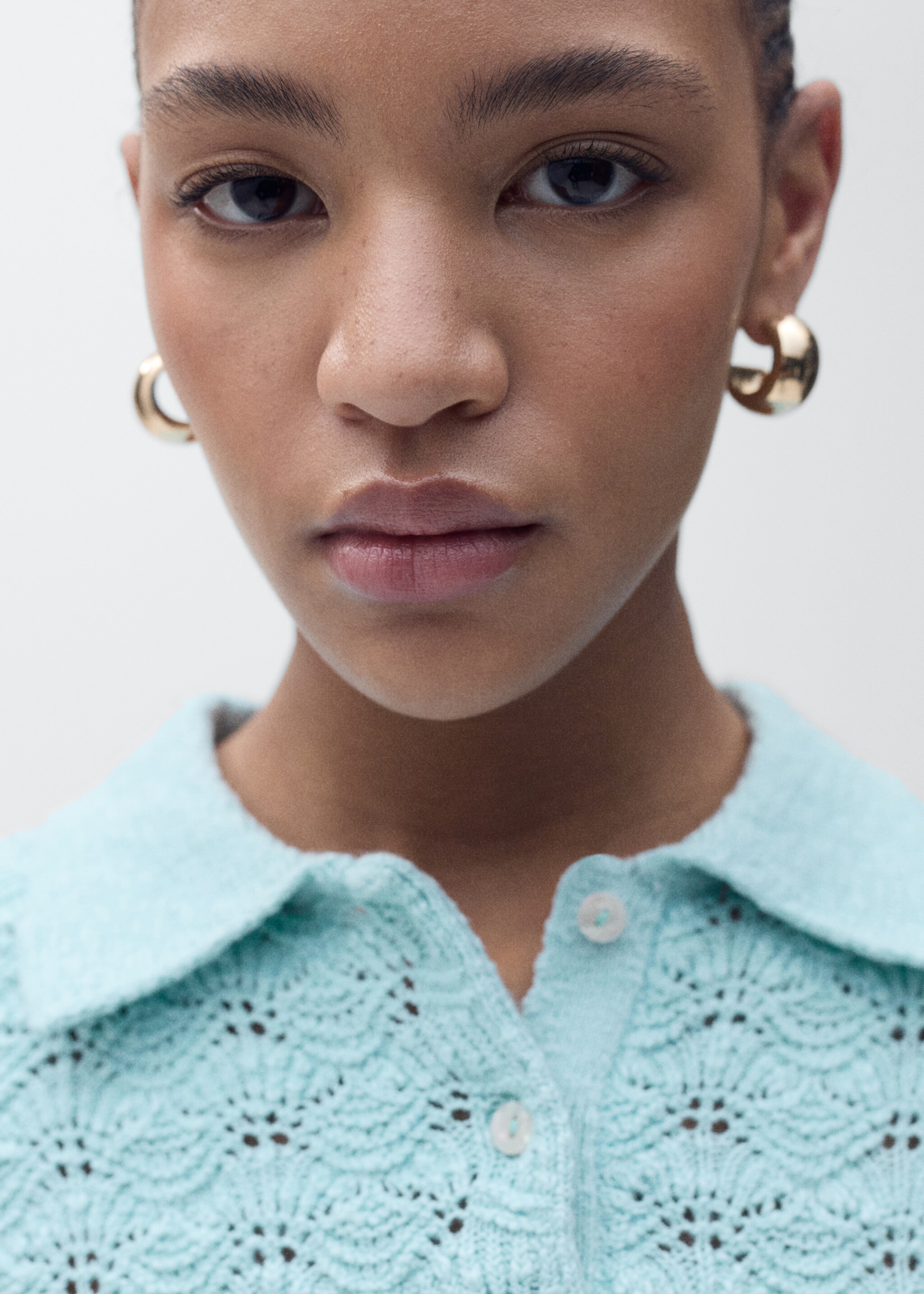 Polo-neck crochet sweater - Details of the article 1