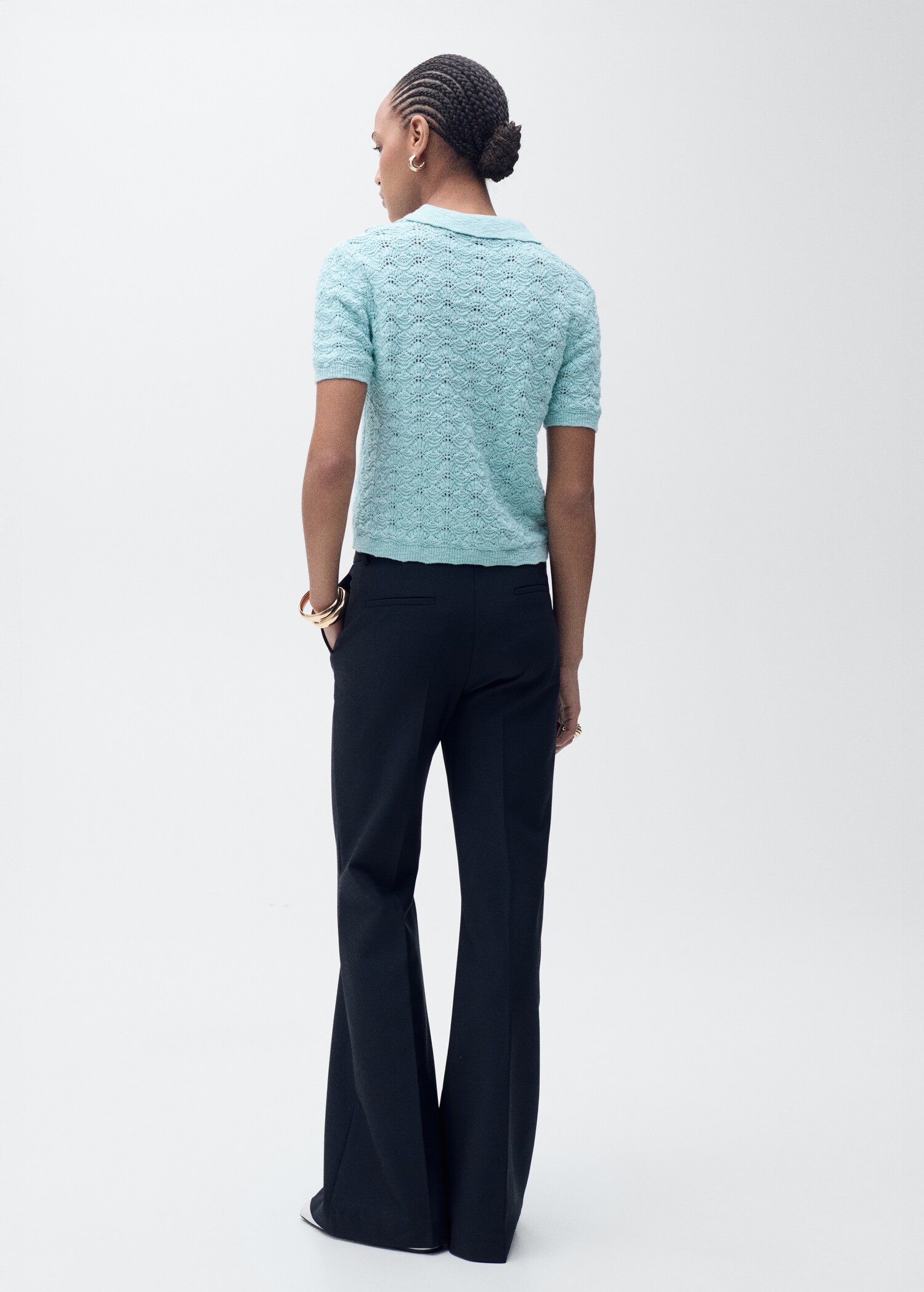 Jersey crochet cuello polo - Reverso del artículo