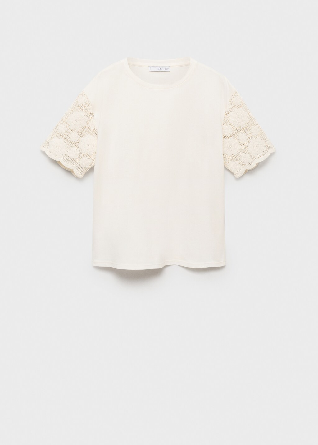 Cotton crochet sleeve t-shirt - image 4