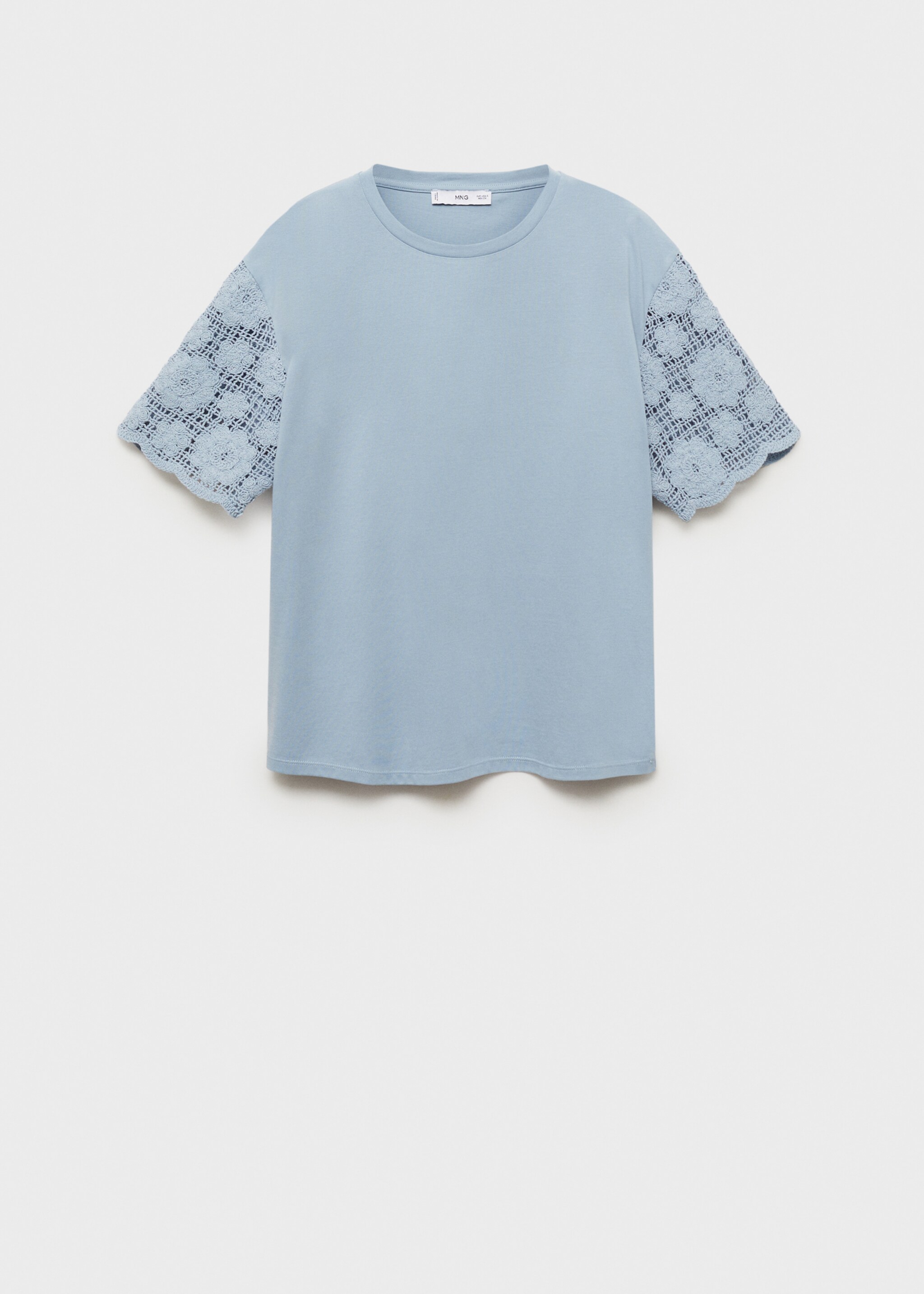 Crochet sleeve cotton t-shirt - Article without model
