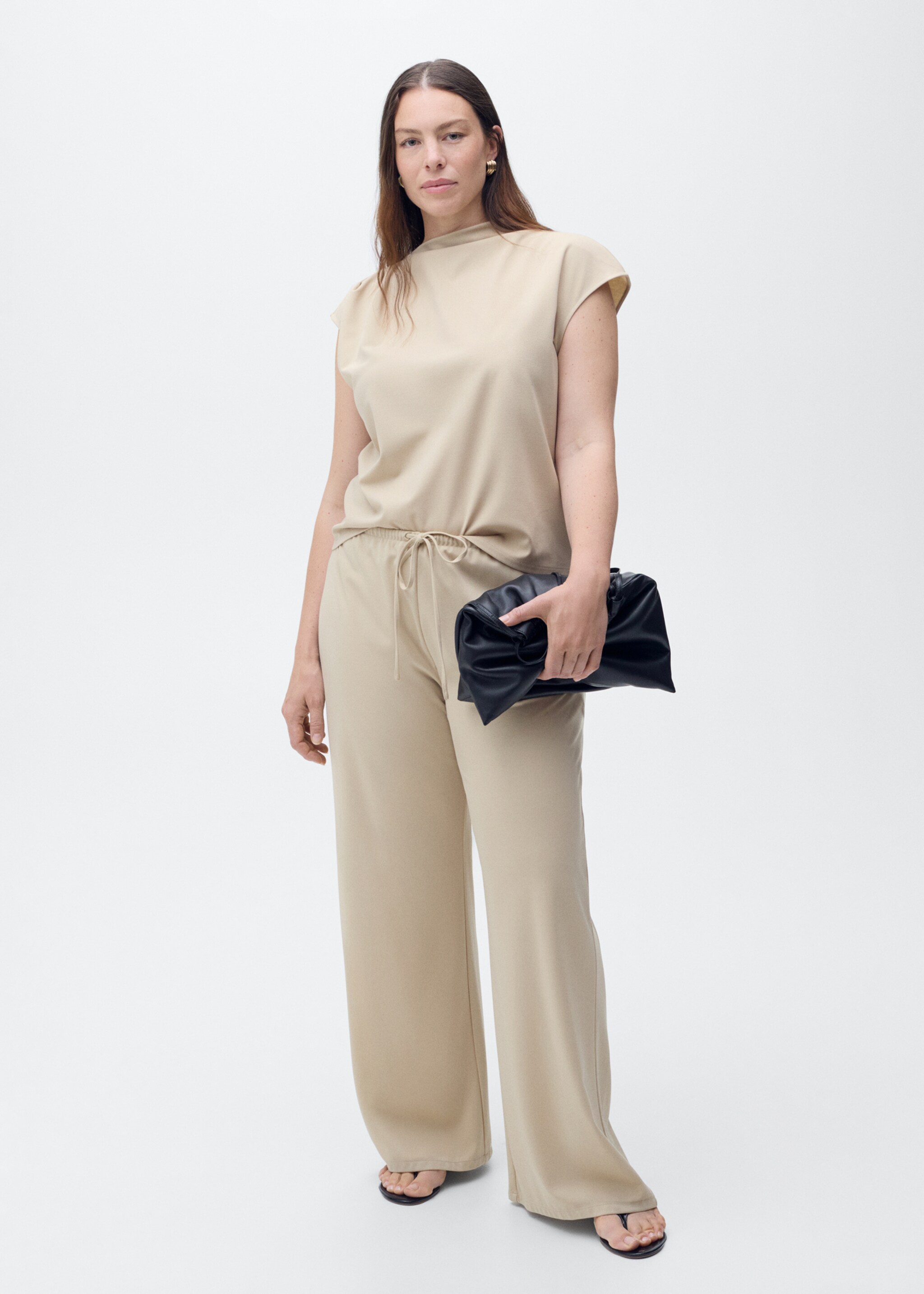 Wideleg trousers with elastic waist - Details of the article 3