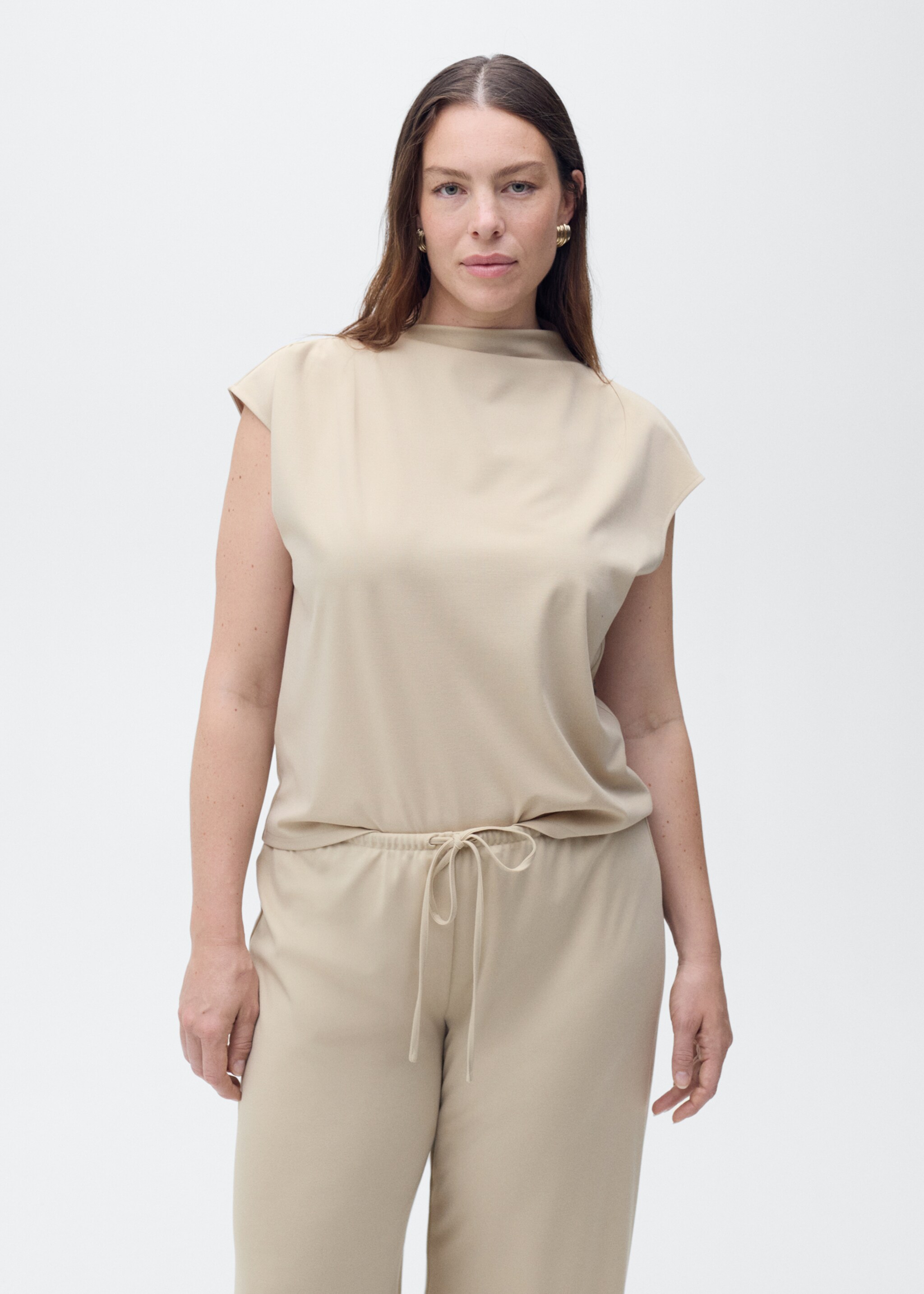 Wideleg trousers with elastic waist - Details of the article 5