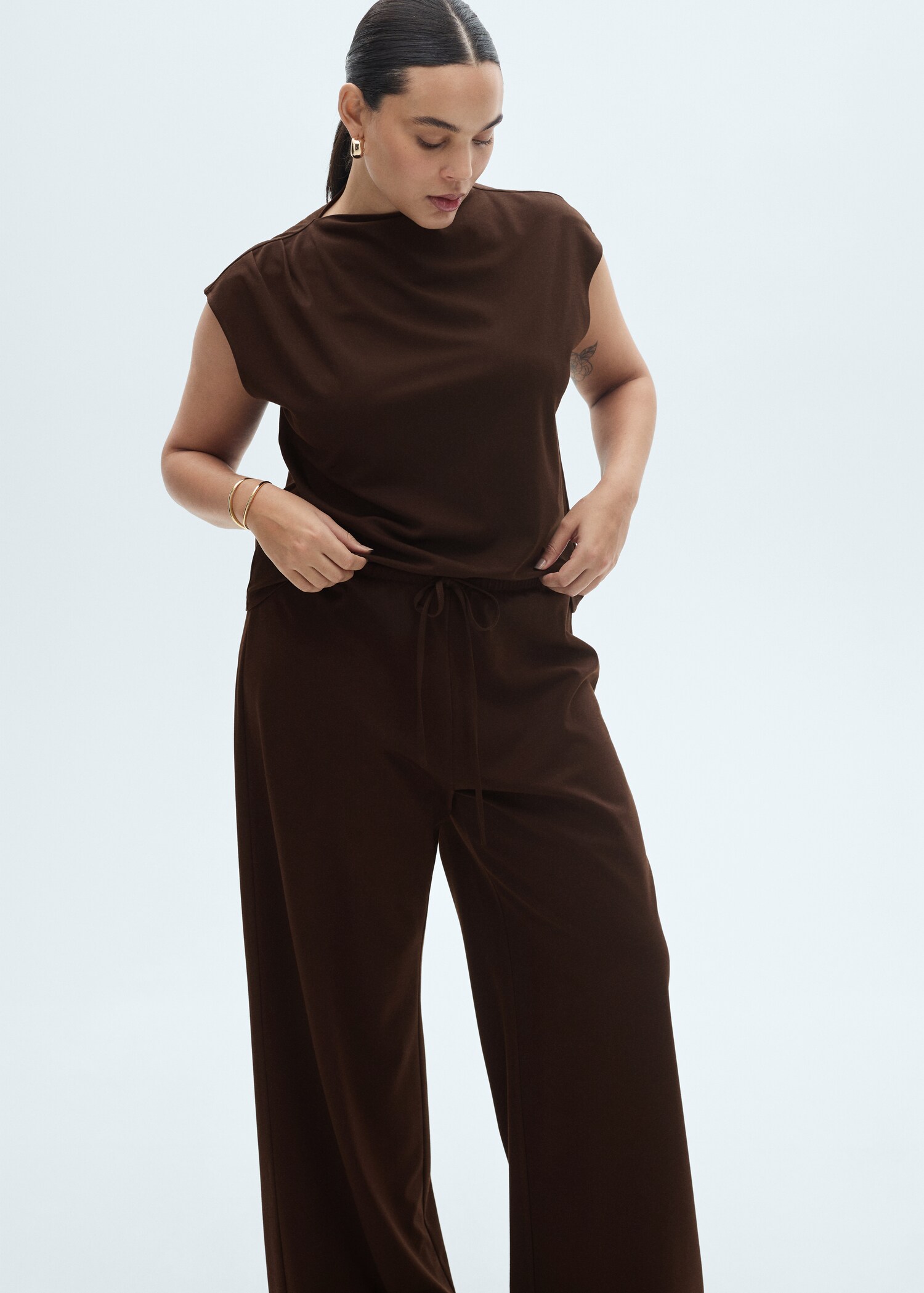Pantalón wideleg cintura elástica - Detalle del artículo 4