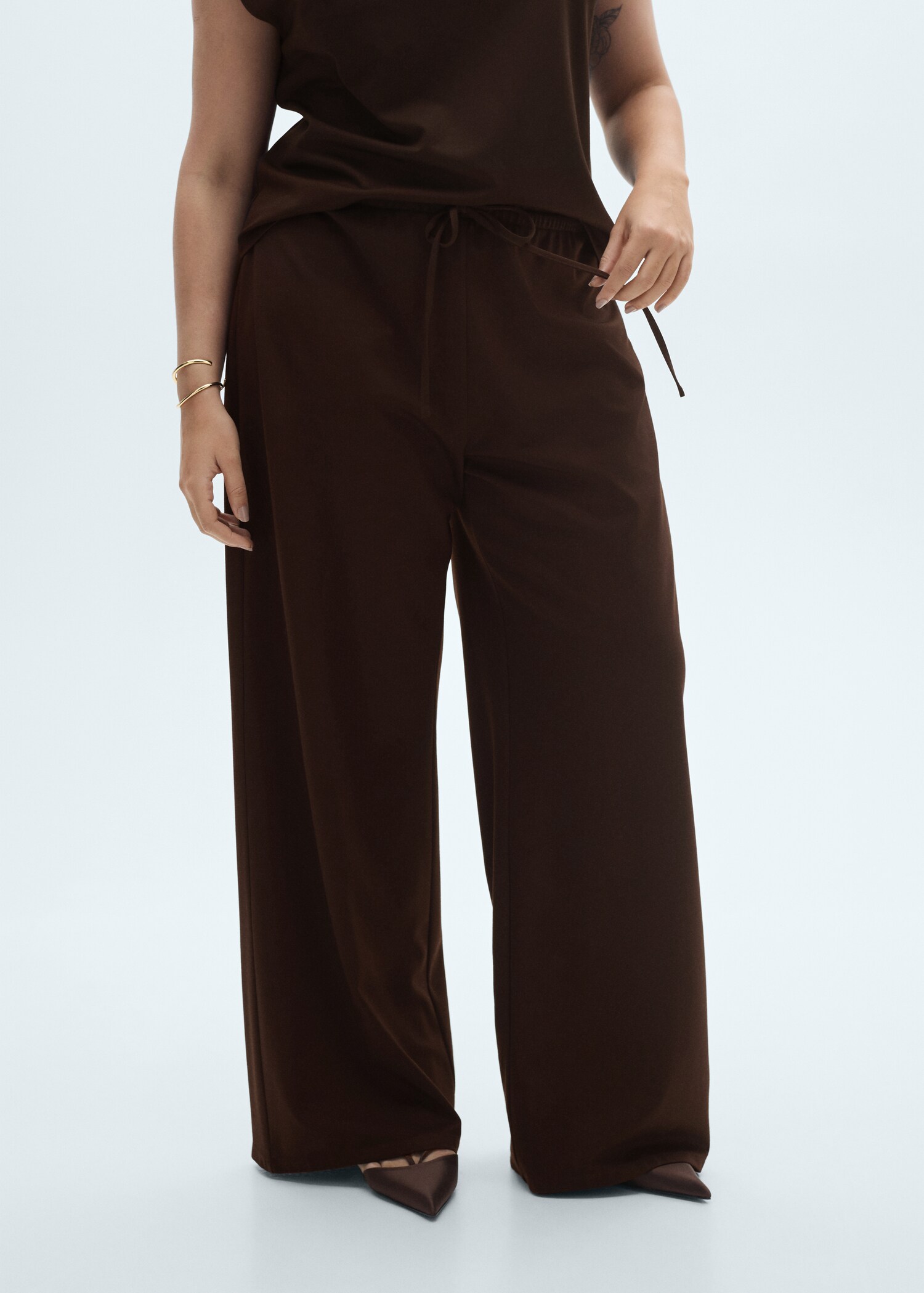 Pantalón wideleg cintura elástica - Detalle del artículo 5