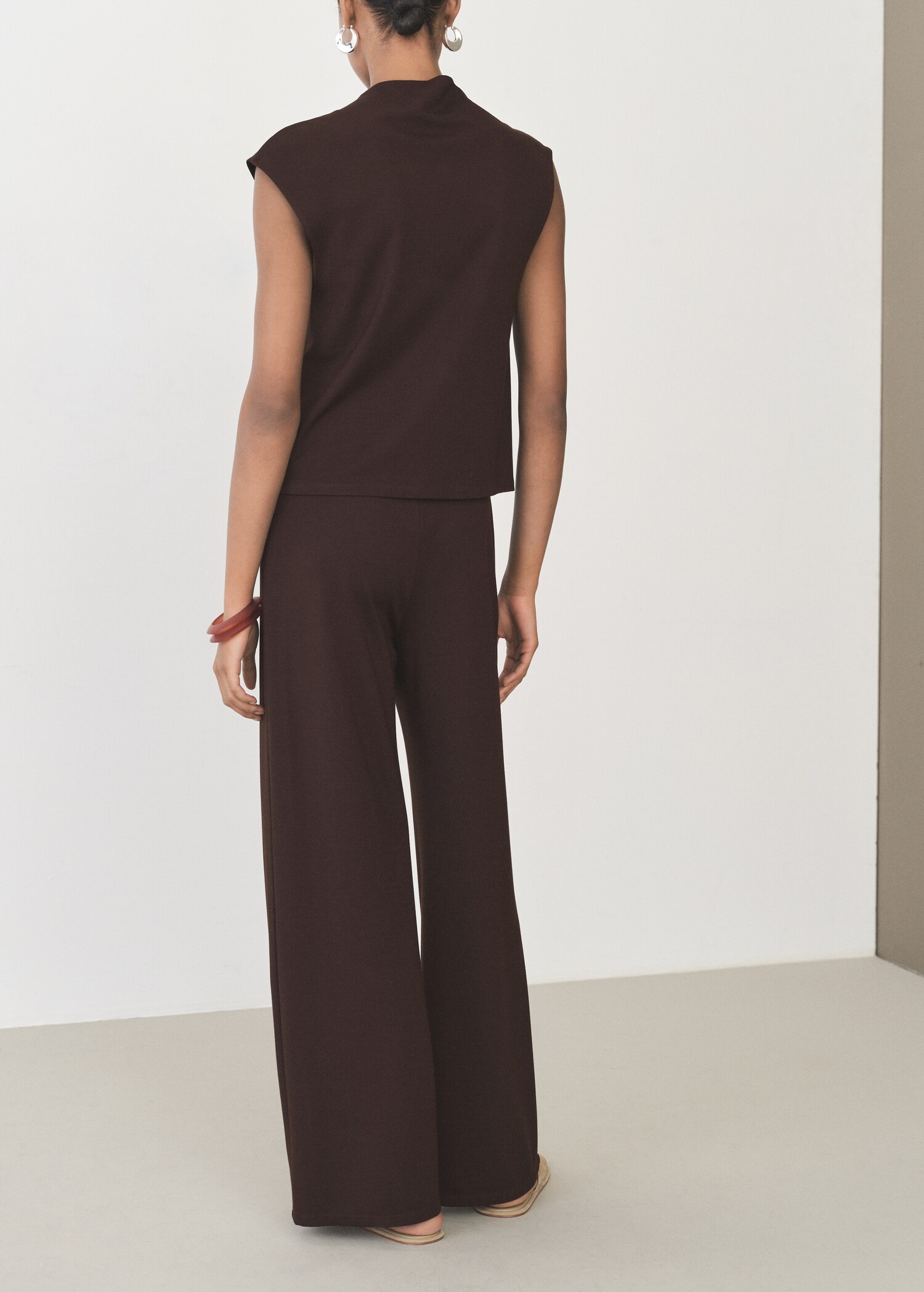 Pantalón wideleg cintura elástica - Reverso del artículo