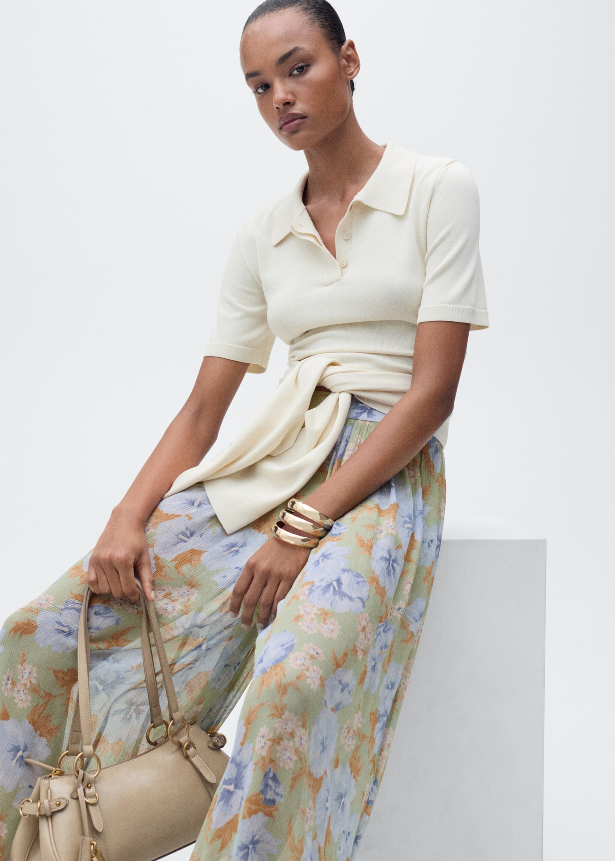 Floral-print balloon trousers - Details of the article 2