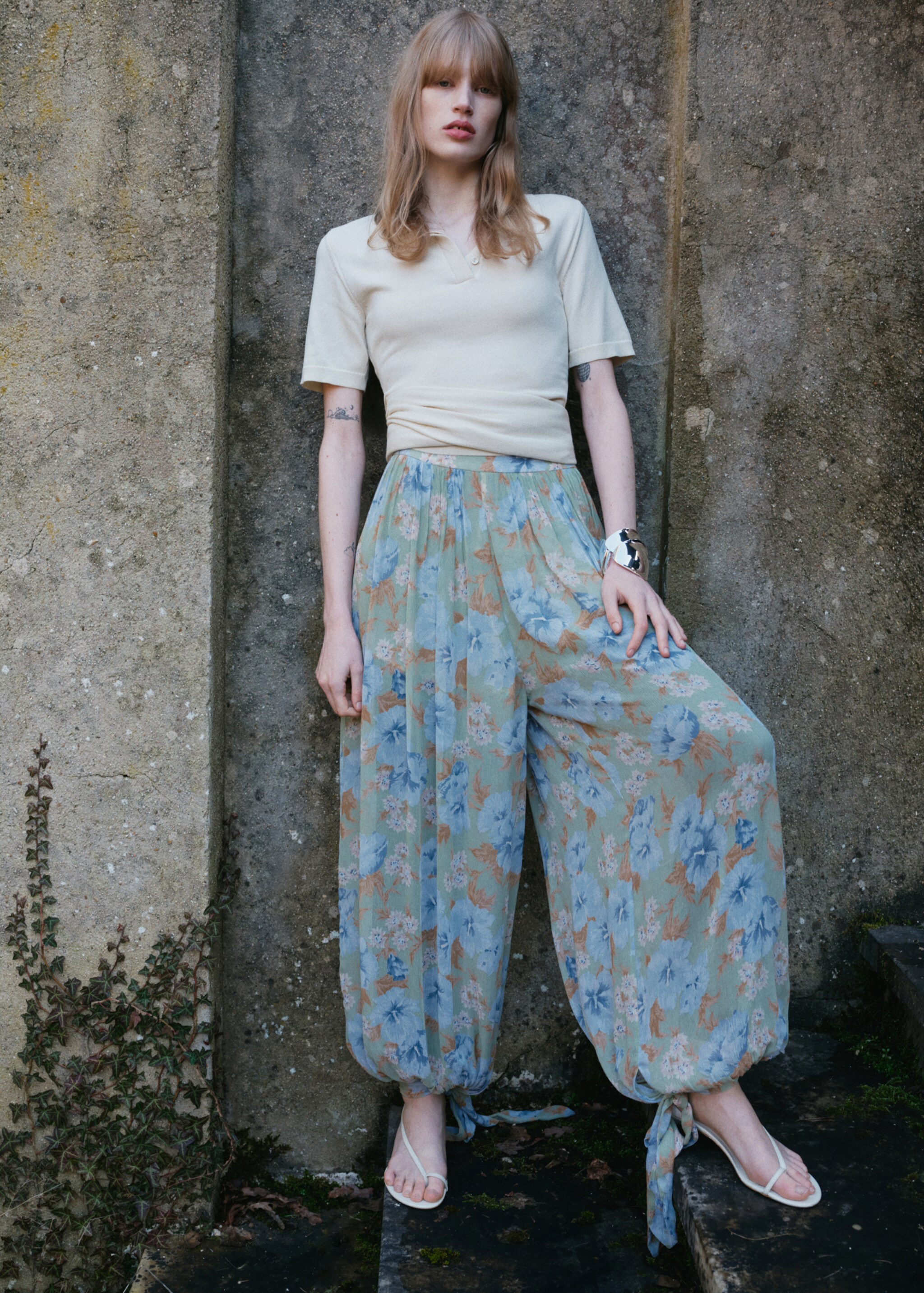 Floral balloon trousers - Details of the article 7