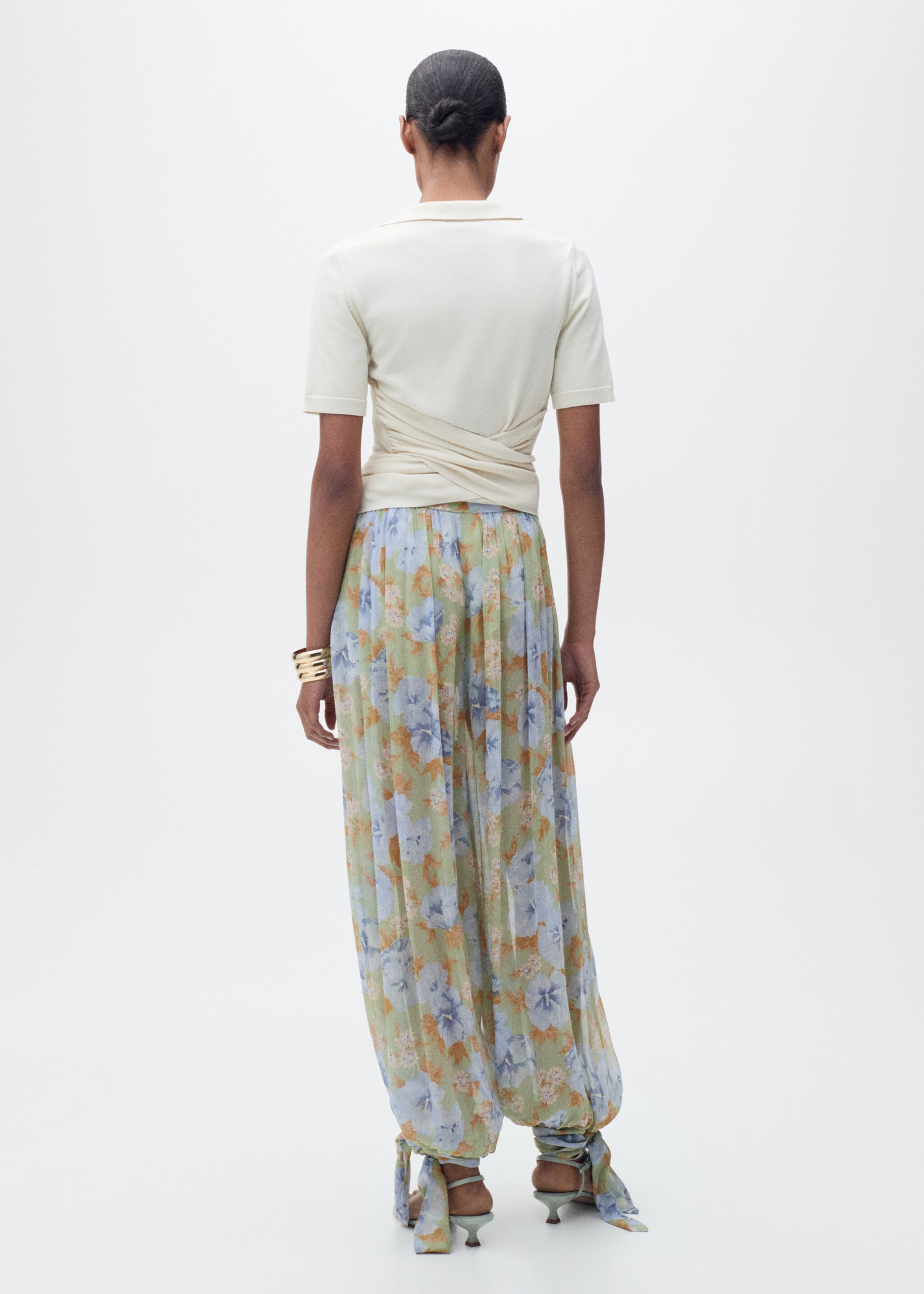 Floral-print balloon trousers - Reverse of the article