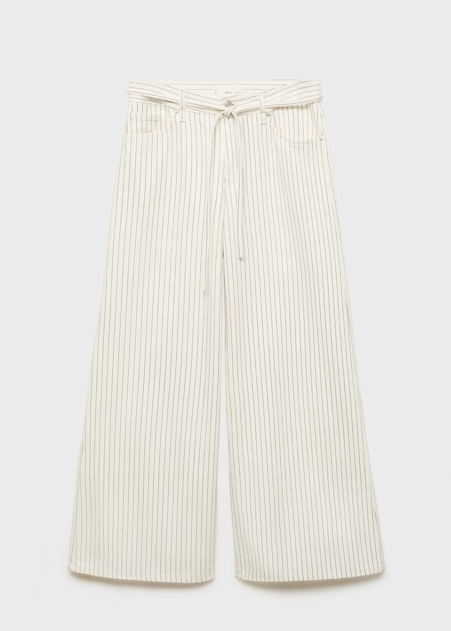 Wide-leg jeans with stripes and belt - Article without model