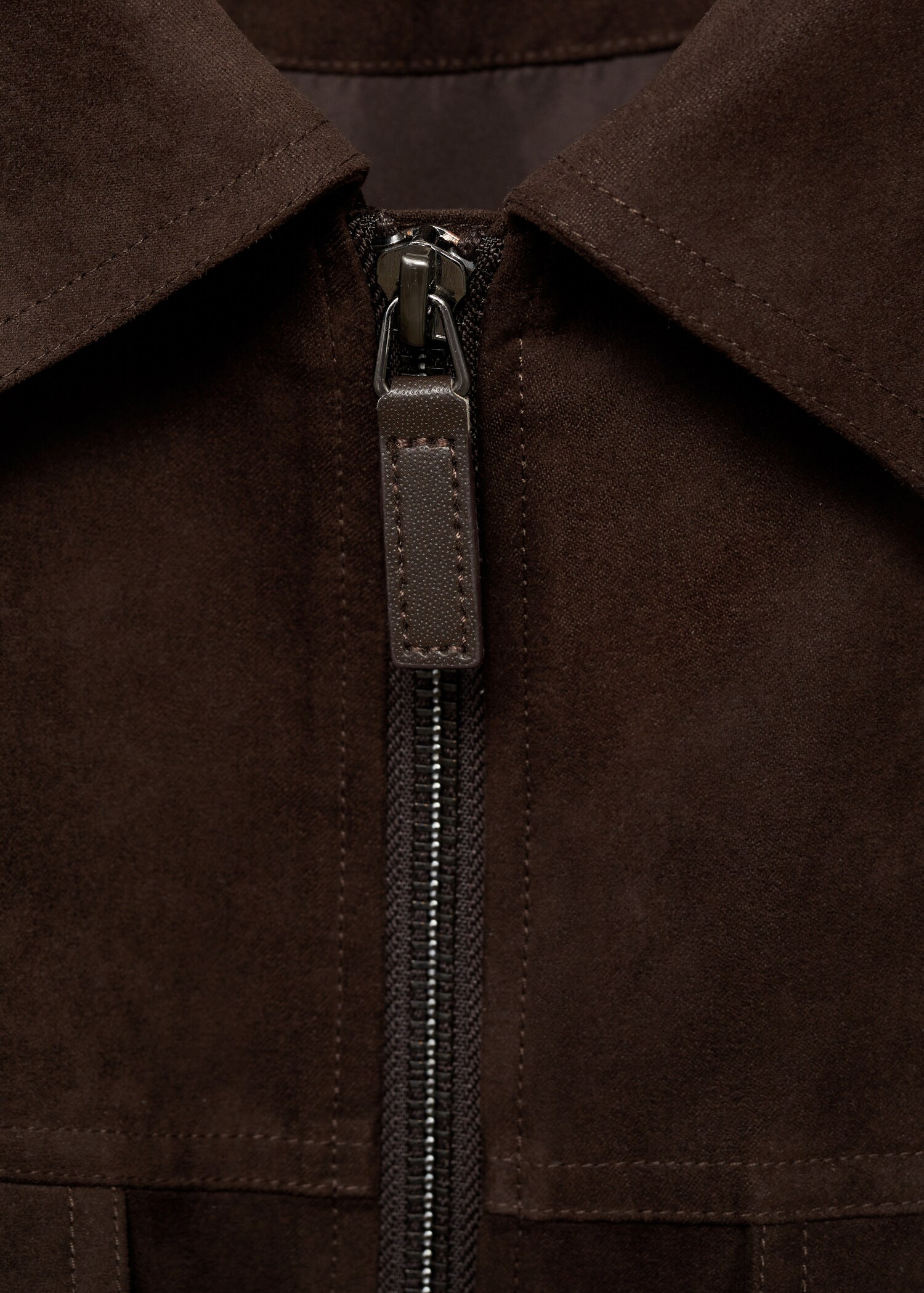 Suede-effect jacket with zip - Details of the article 0