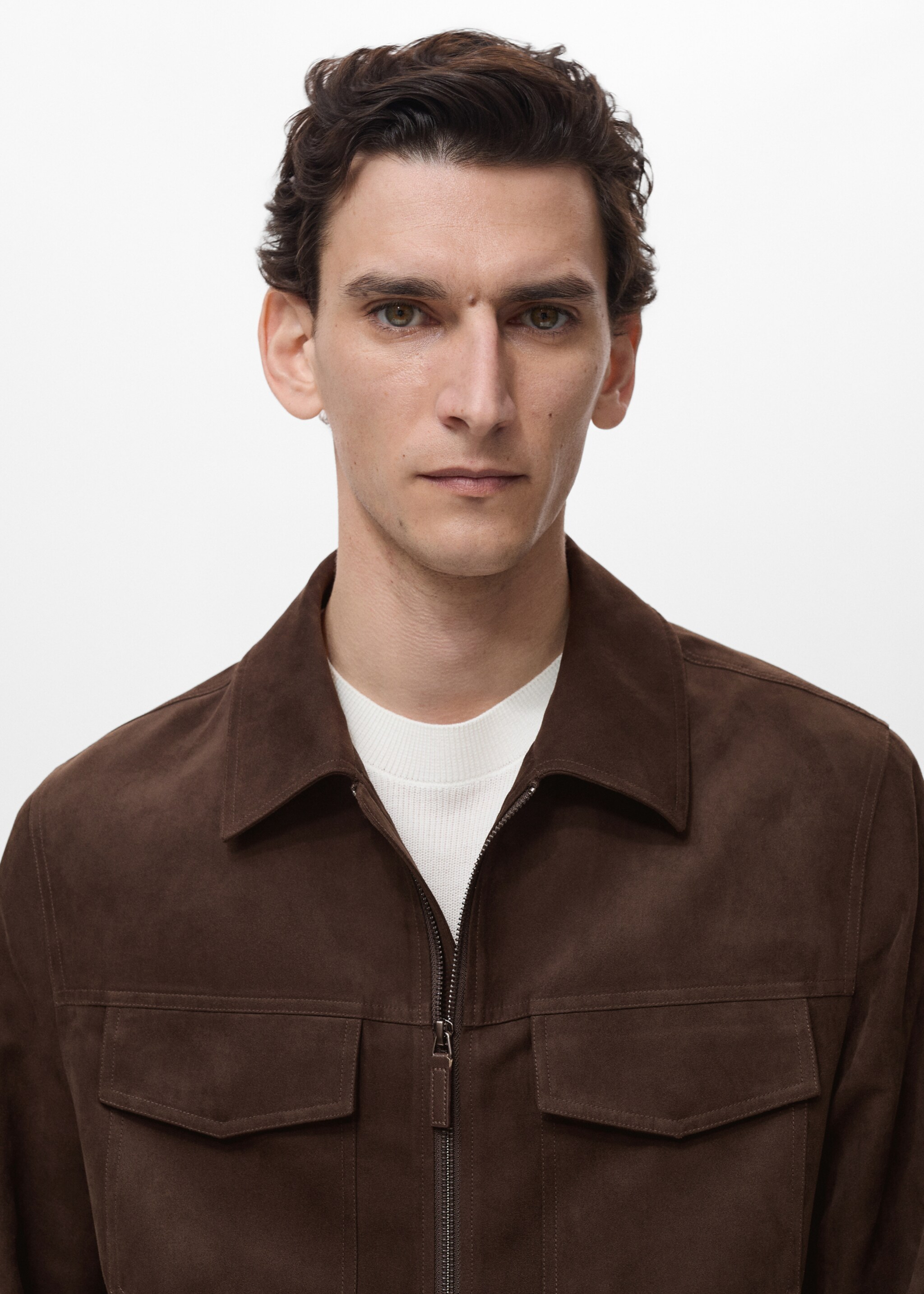 Suede-effect jacket with zip - Details of the article 1