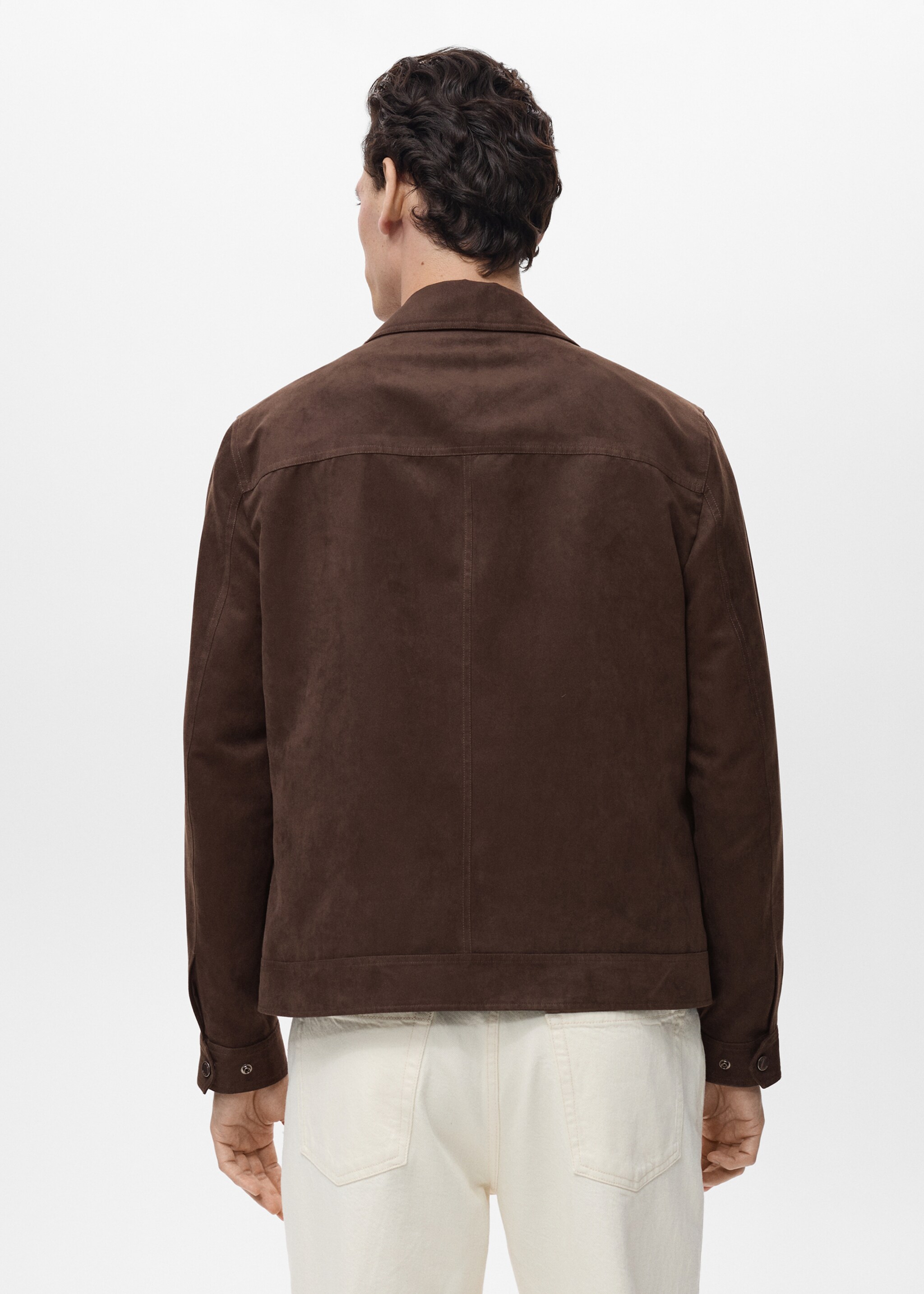 Suede-effect jacket with zip - Reverse of the article