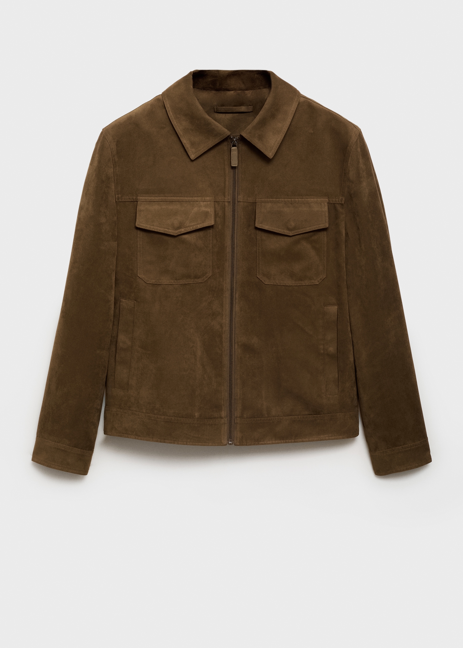 Suede-effect jacket with zip - Article without model