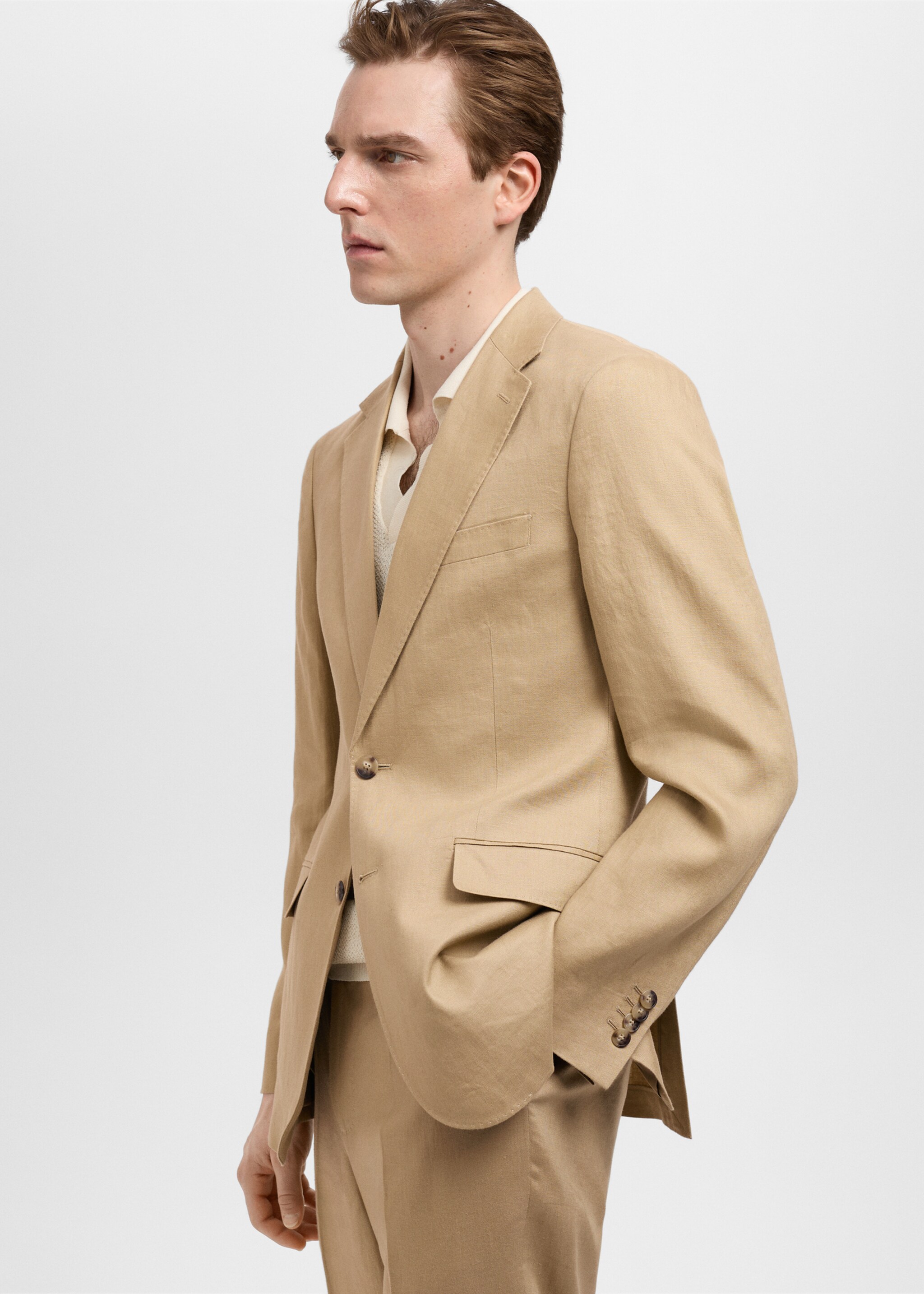 Amalfi 100% linen slim-fit suit jacket - Details of the article 2