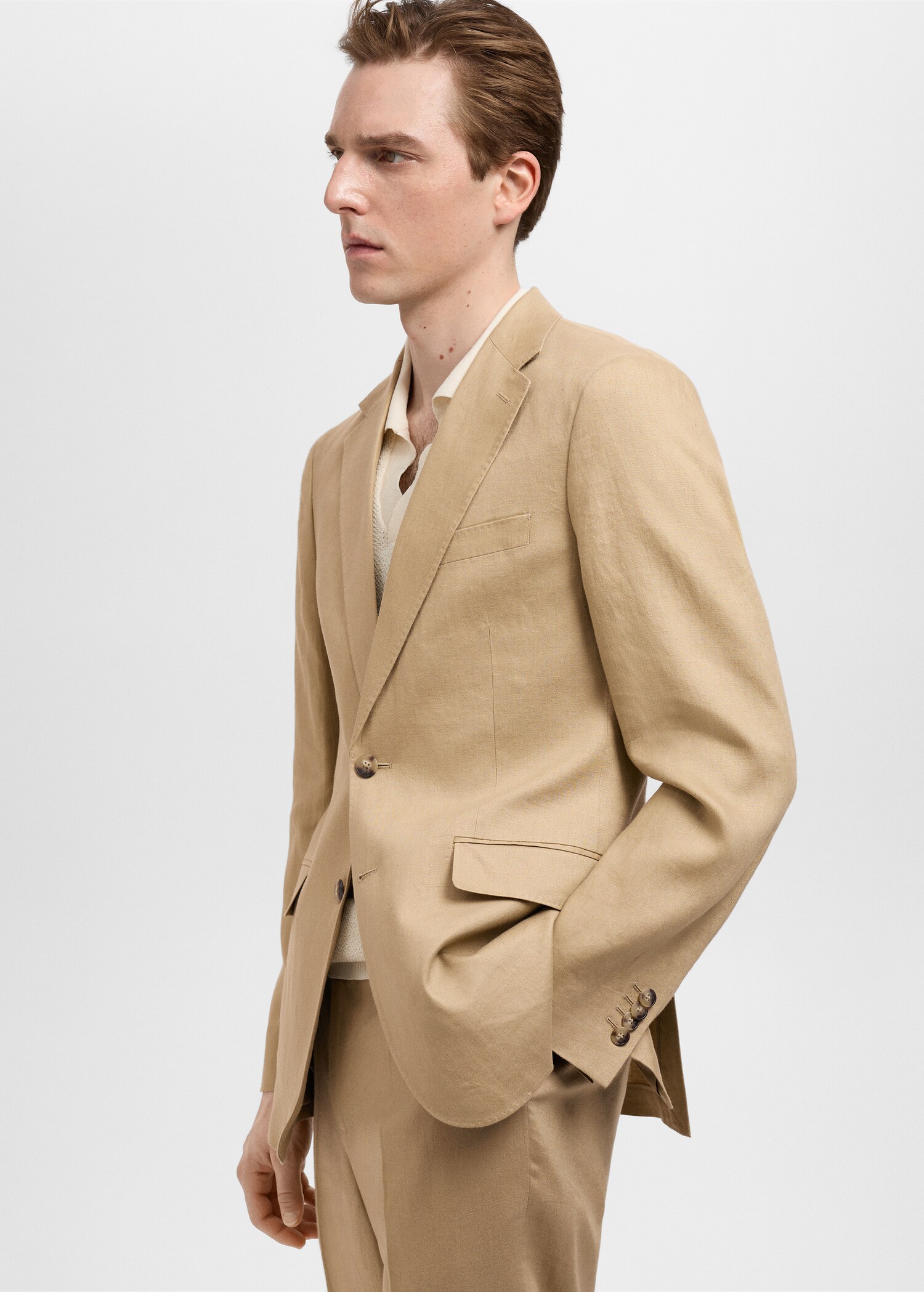 Amalfi slim-fit colbert 100% linnen - Detail van het artikel 2