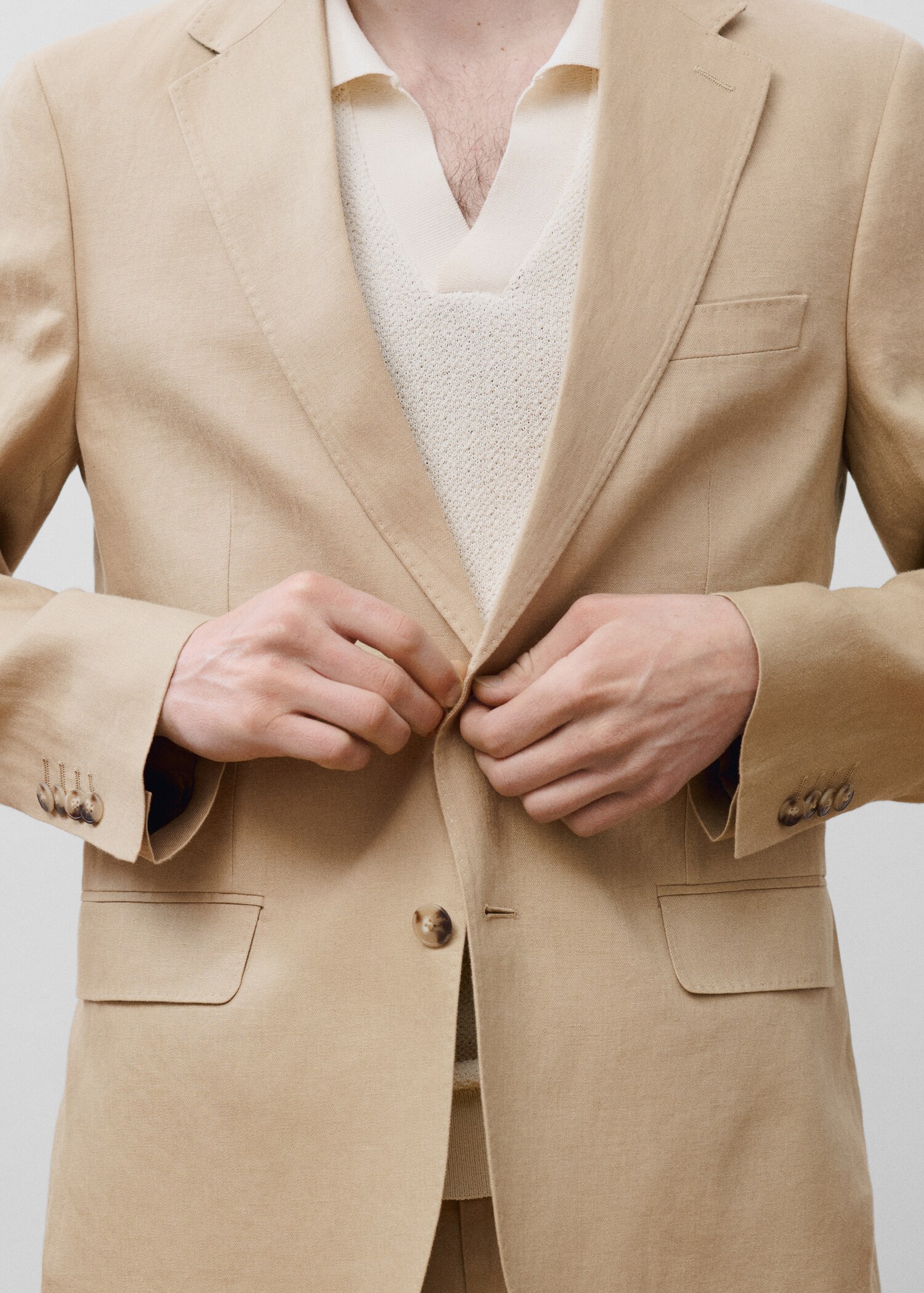 Amalfi slim-fit colbert 100% linnen - Detail van het artikel 5
