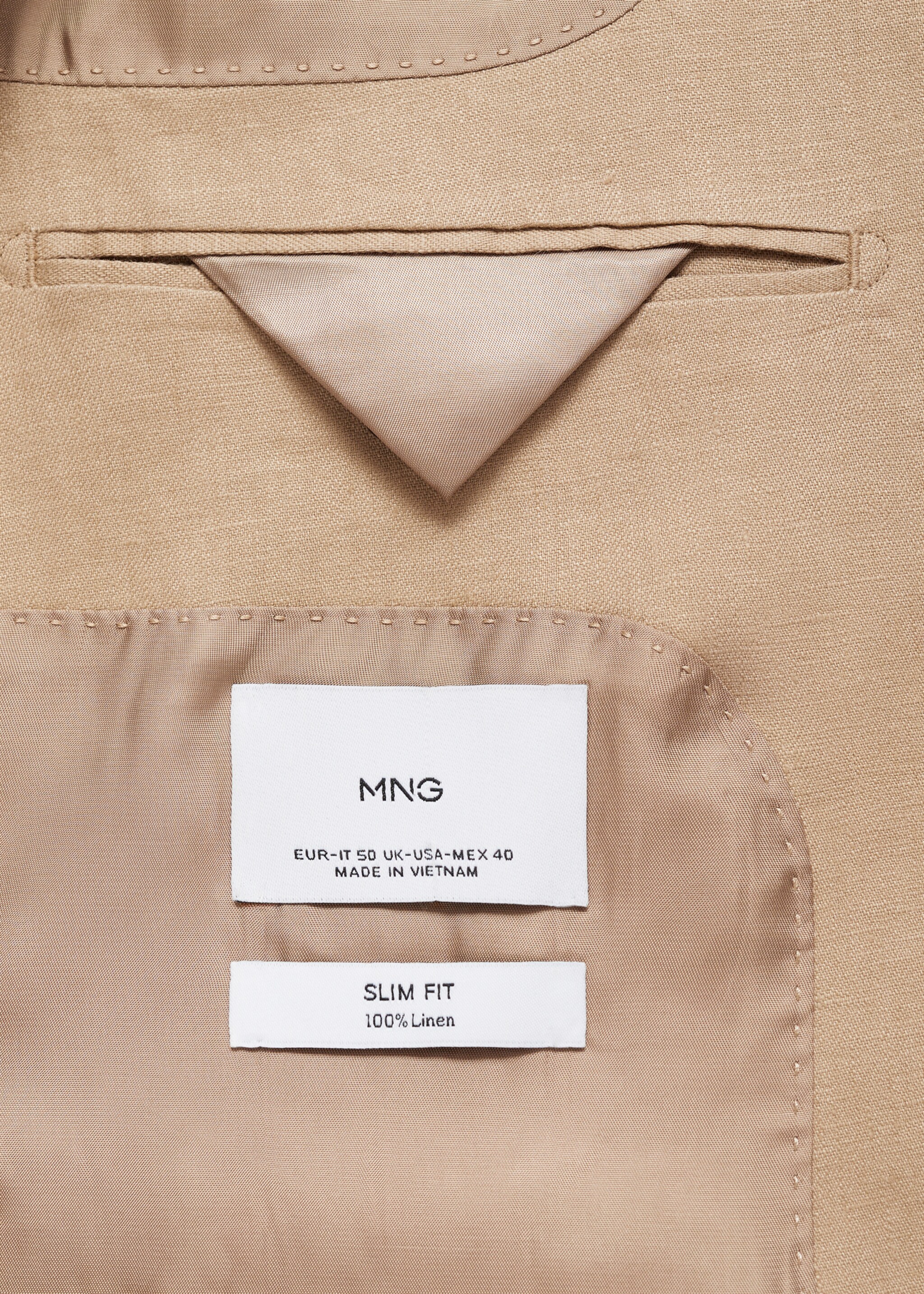 Amalfi 100% linen slim-fit suit jacket - Details of the article 8