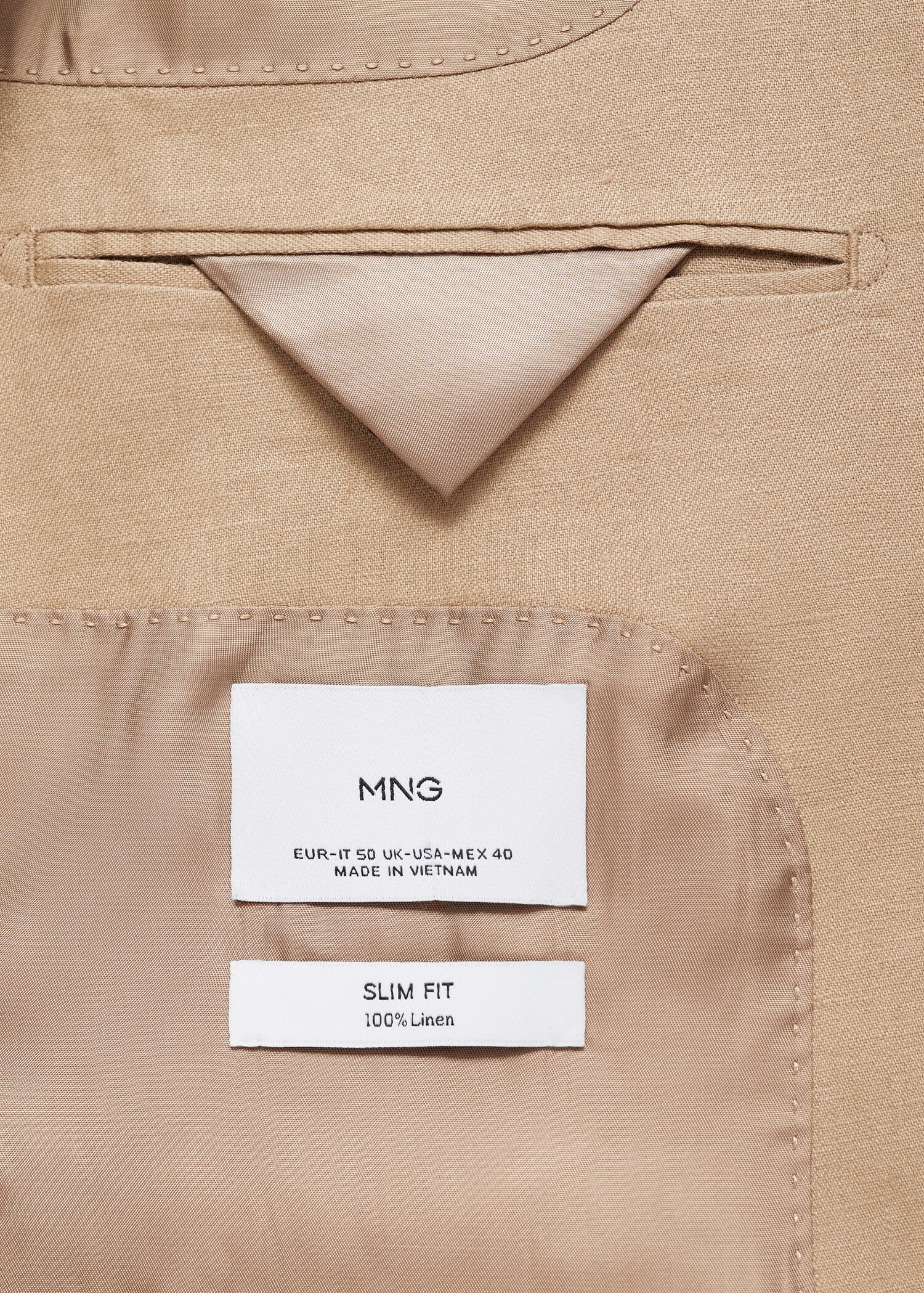 Amalfi slim-fit colbert 100% linnen - Detail van het artikel 8