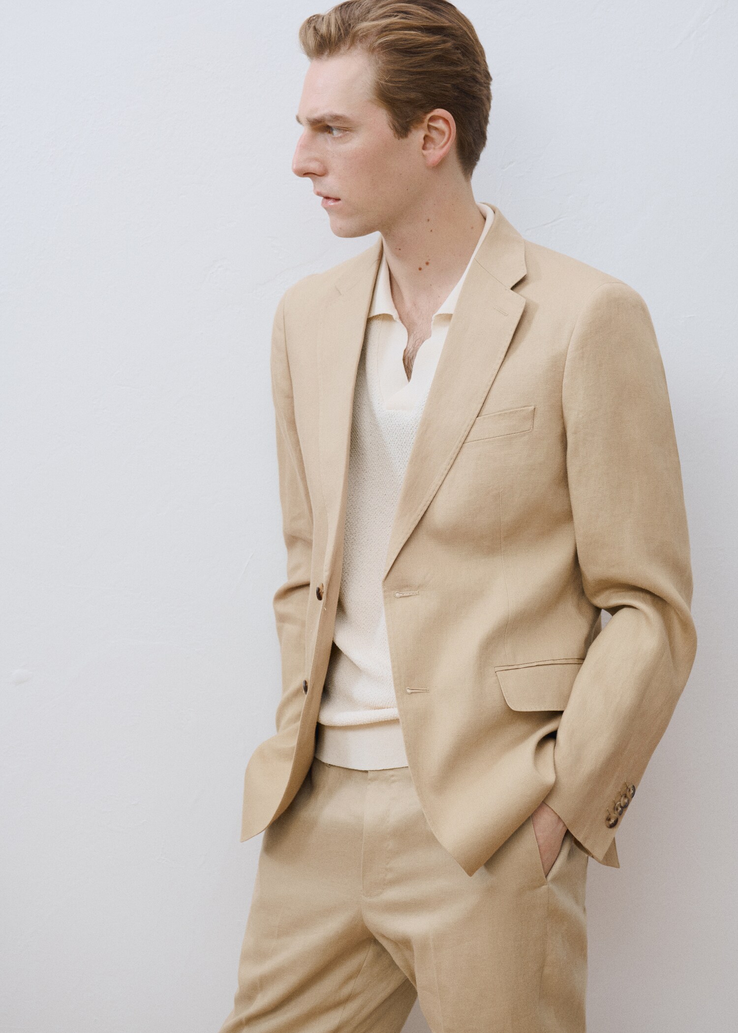 Amalfi slim-fit colbert 100% linnen - Detail van het artikel 9