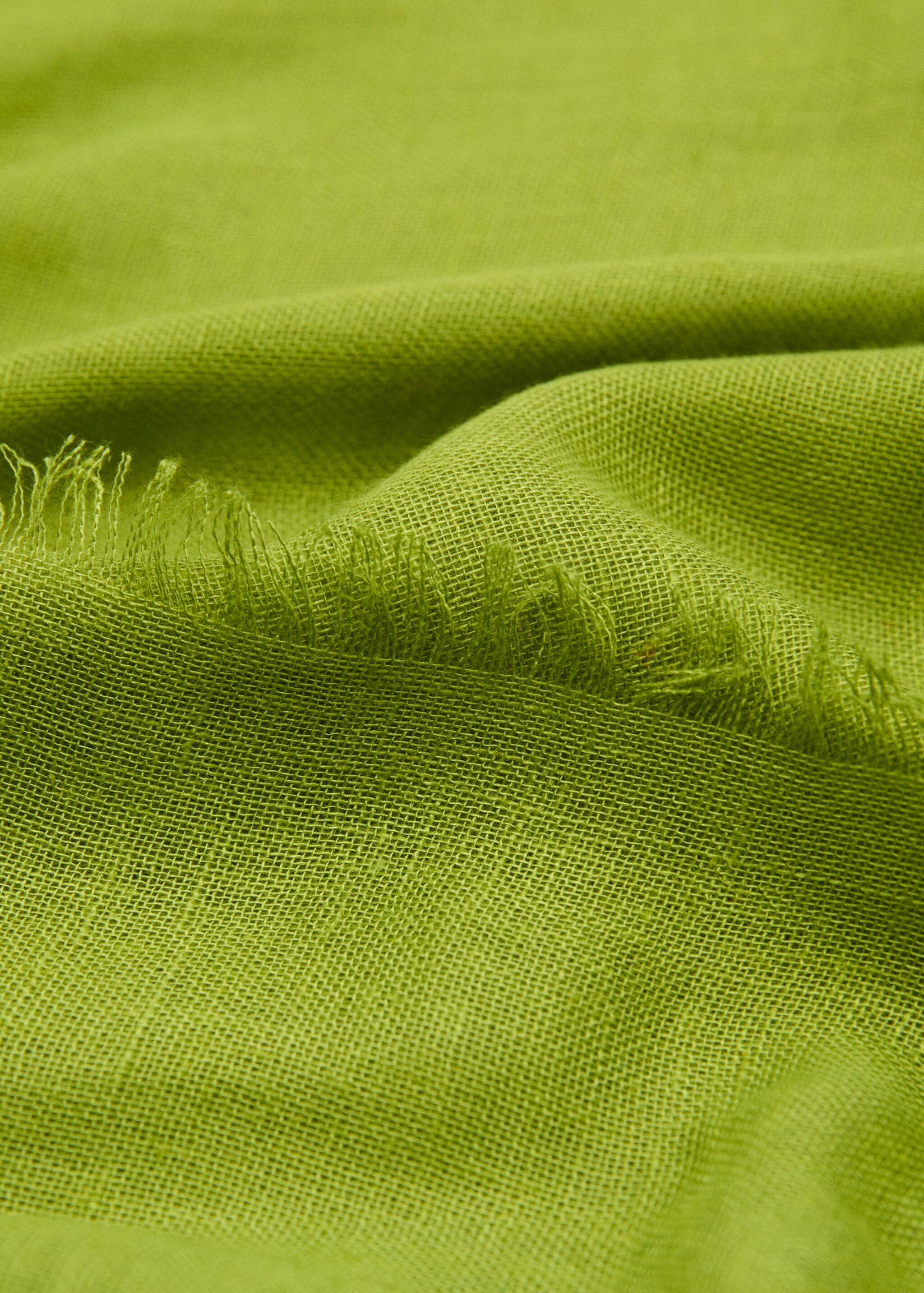 Linen-blend scarf with frayed ends - Medium plane