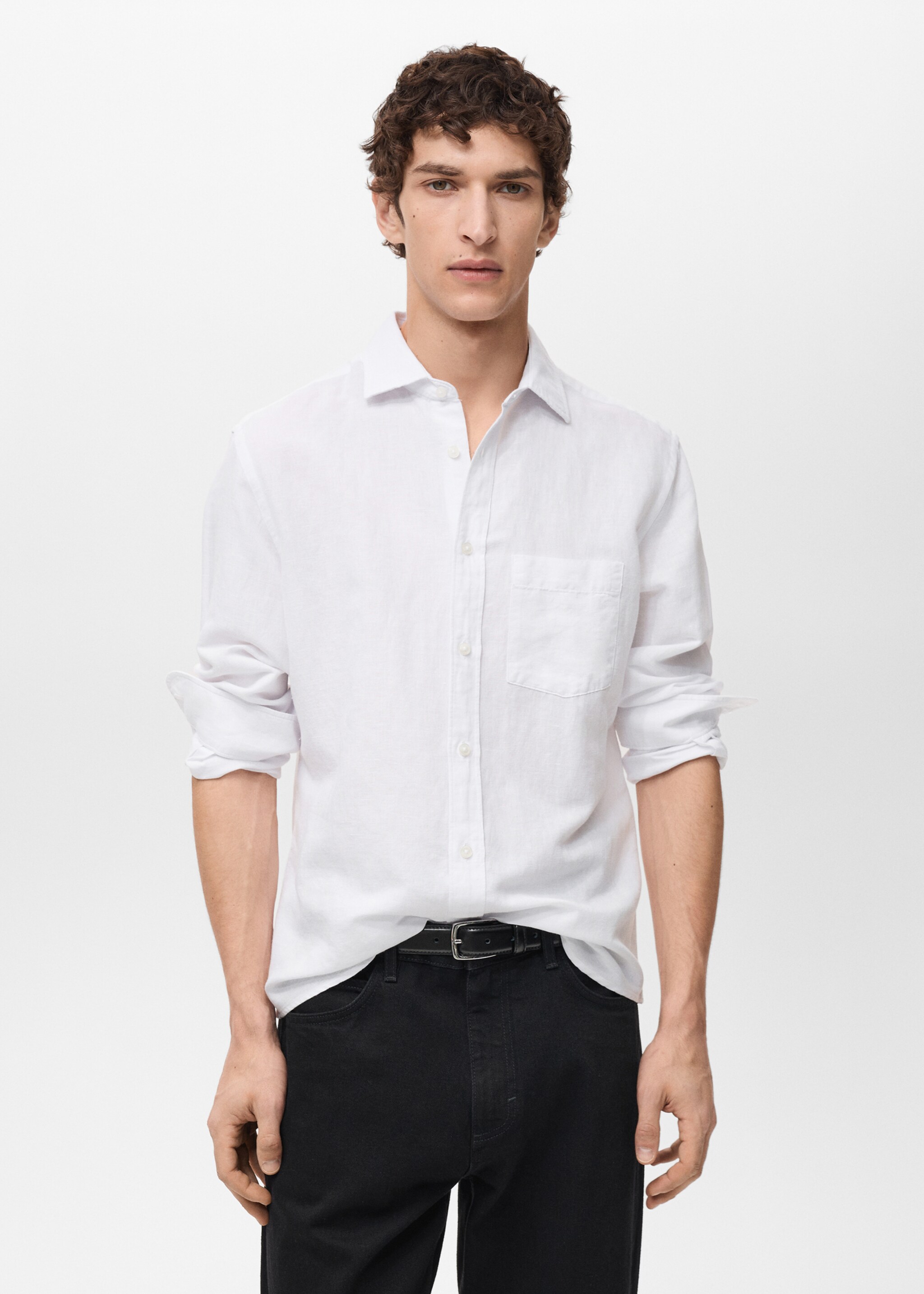 Pocket linen shirt - Medium plane